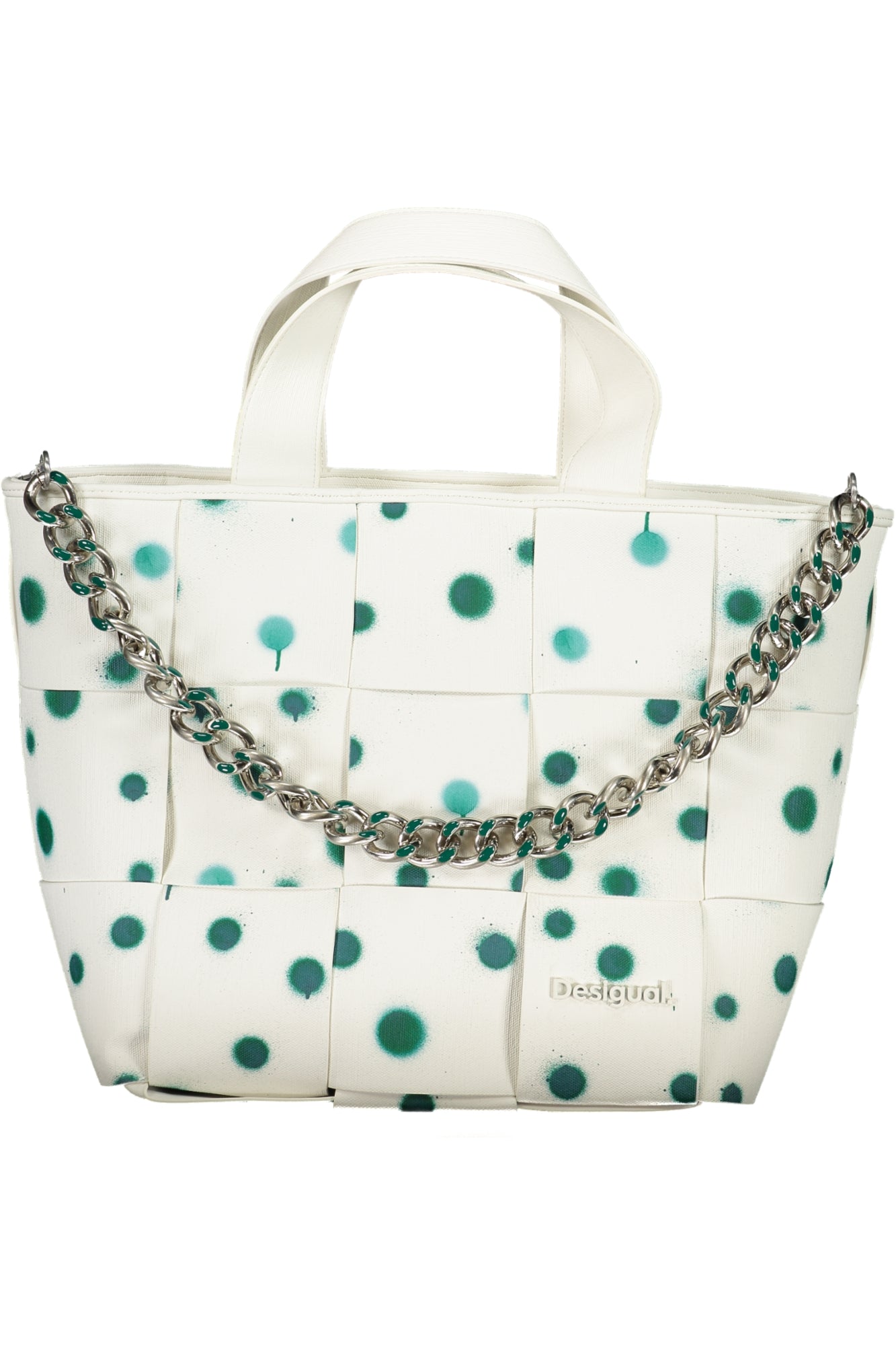 DESIGUAL Damen Tasche Weiß – Stilvolle Handtasche mit abnehmbarem Schultergurt Weiß