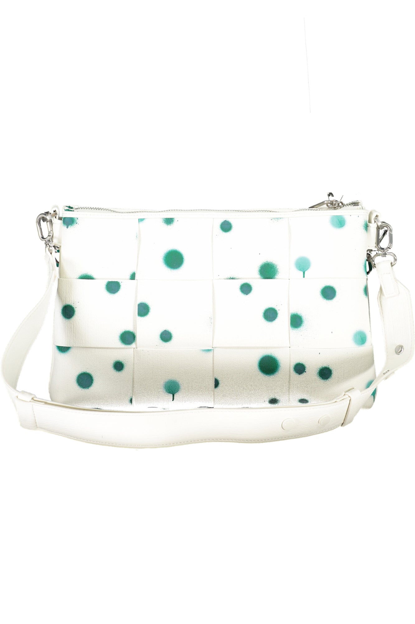 DESIGUAL Damentasche Weiß – Polka Dot Design mit abnehmbarem Schultergurt Weiß
