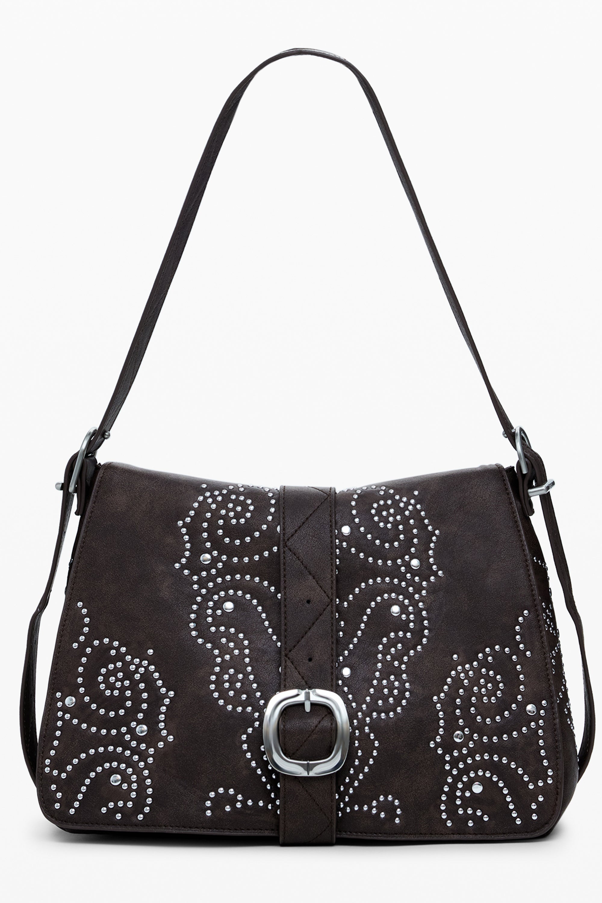 DESIGUAL Damentasche Braun – Verstellbare Schultertasche mit Nieten-Details für Damen Braun