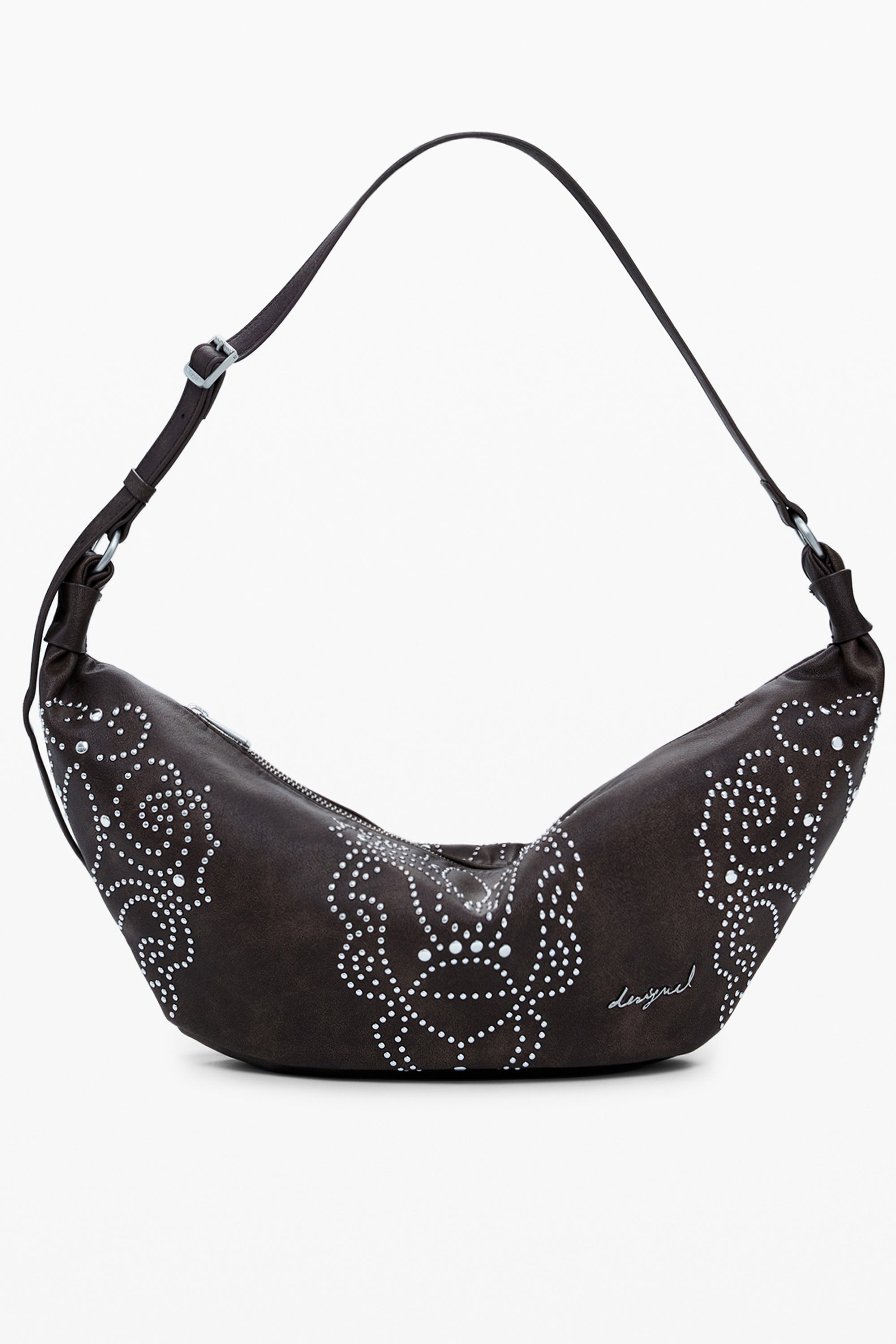 DESIGUAL Damentasche Braun – Stilvolle Schultertasche für Damen mit Nieten-Details Braun