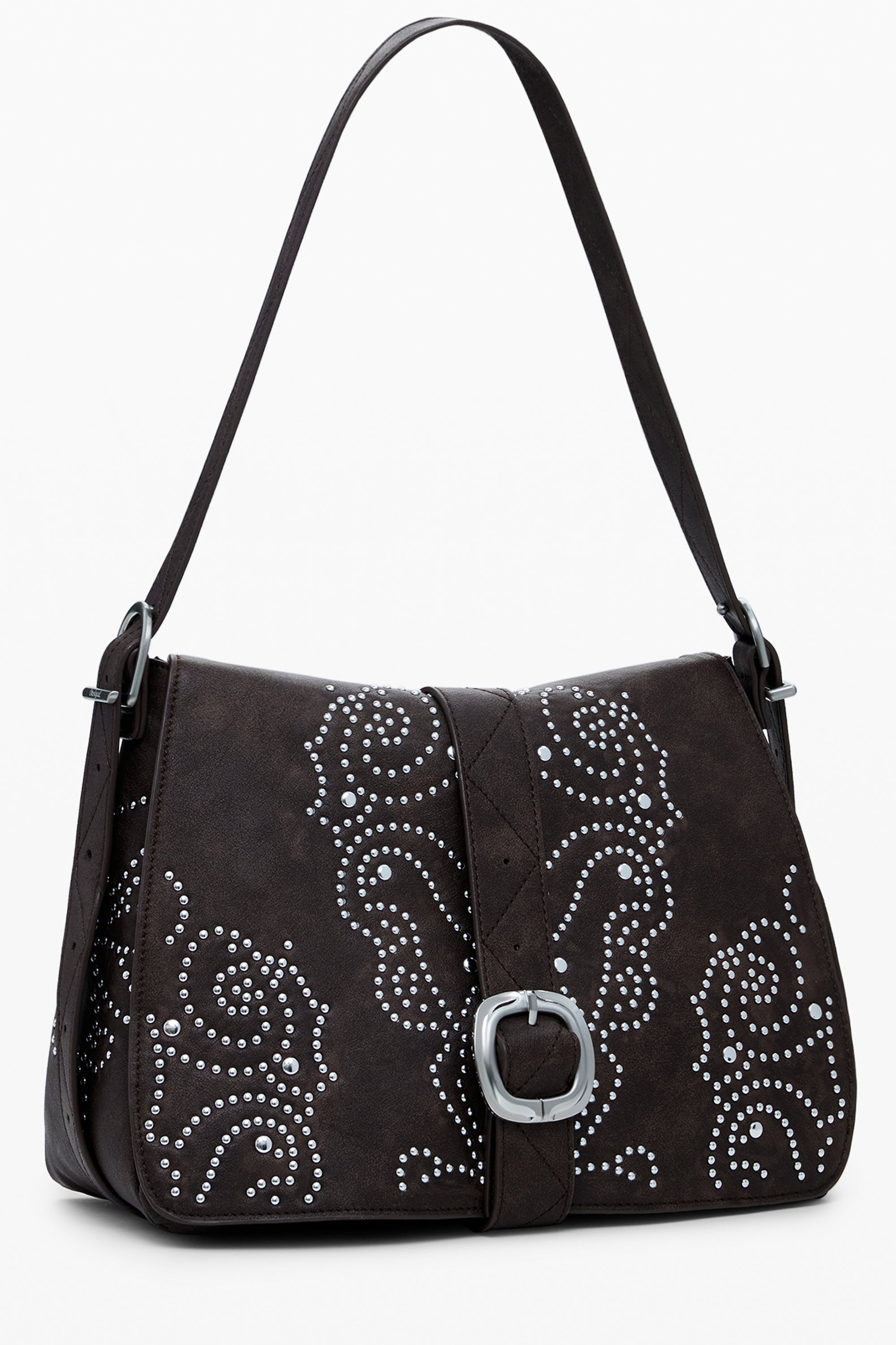 DESIGUAL Damentasche Braun – Verstellbare Schultertasche mit Nieten-Details für Damen Zweitbild