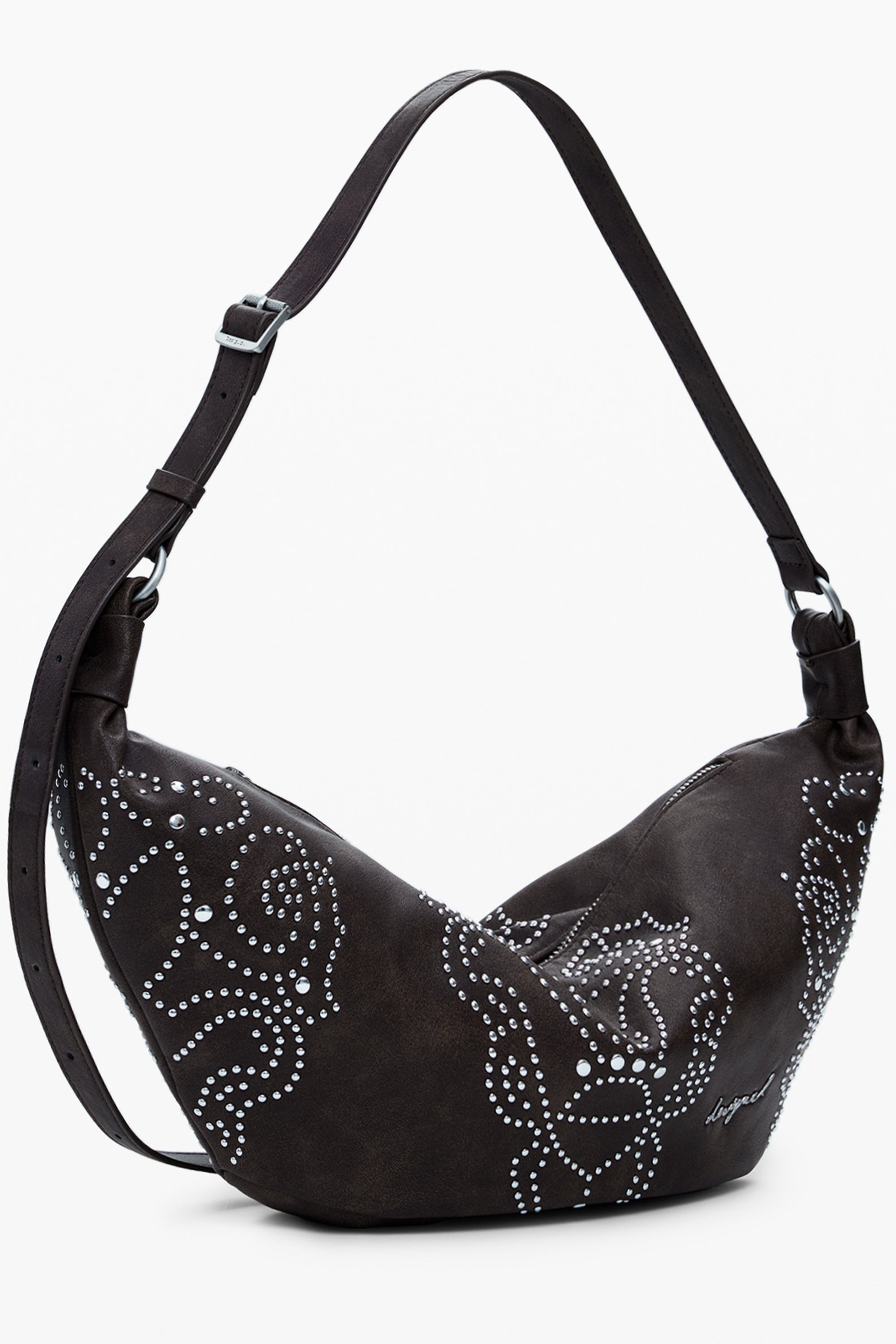 DESIGUAL Damentasche Braun – Stilvolle Schultertasche für Damen mit Nieten-Details Braun