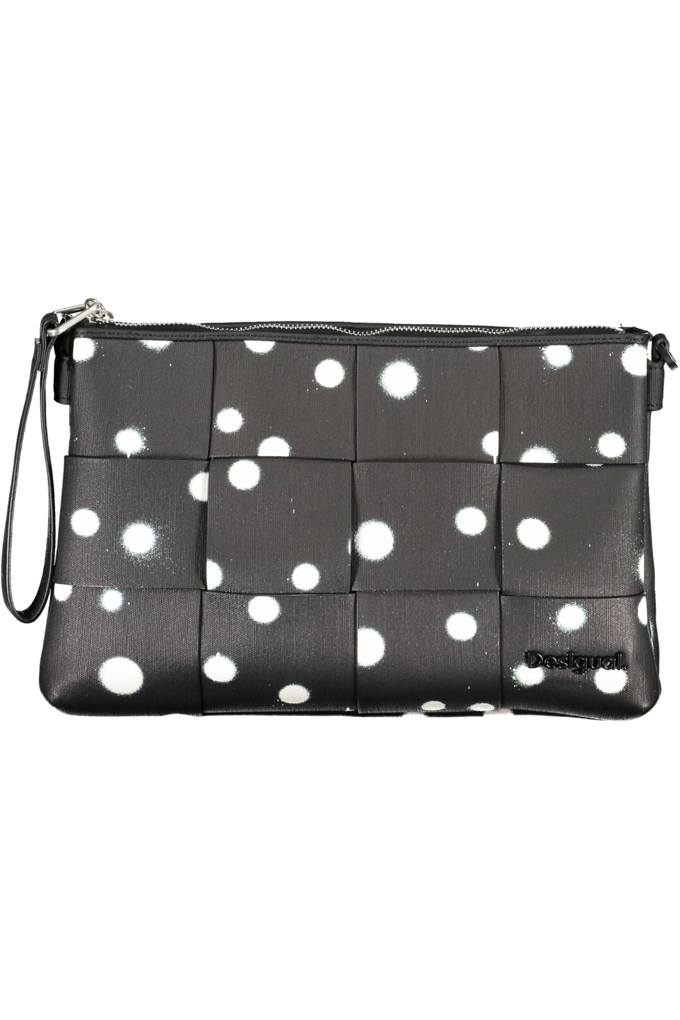 DESIGUAL Damentasche Weiß – Polka Dot Design mit abnehmbarem Schultergurt Schwarz
