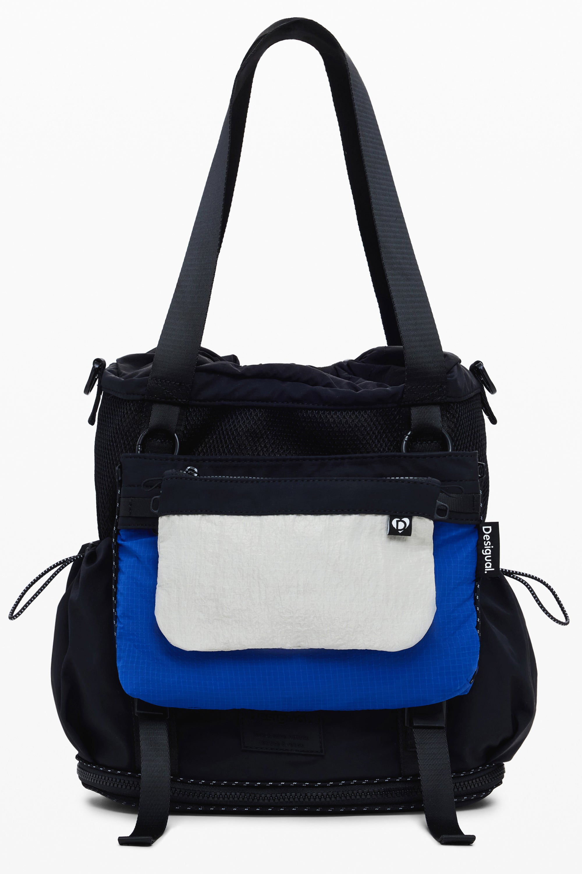 DESIGUAL Damen Tasche schwarz – Umwandlungsfähiger Rucksack für Herbst/Winter Schwarz