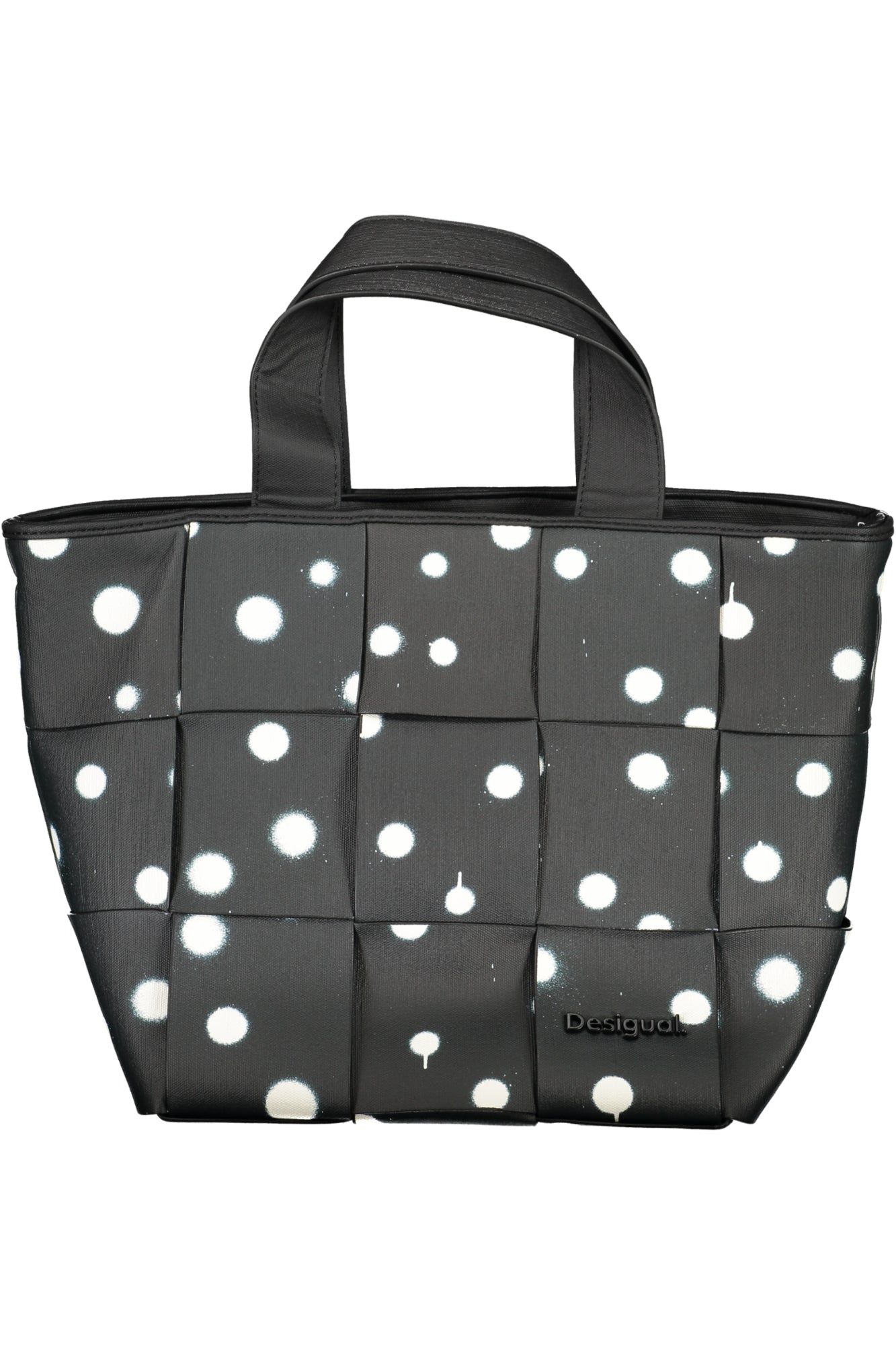 DESIGUAL Damen Tasche Weiß – Stilvolle Handtasche mit abnehmbarem Schultergurt Schwarz
