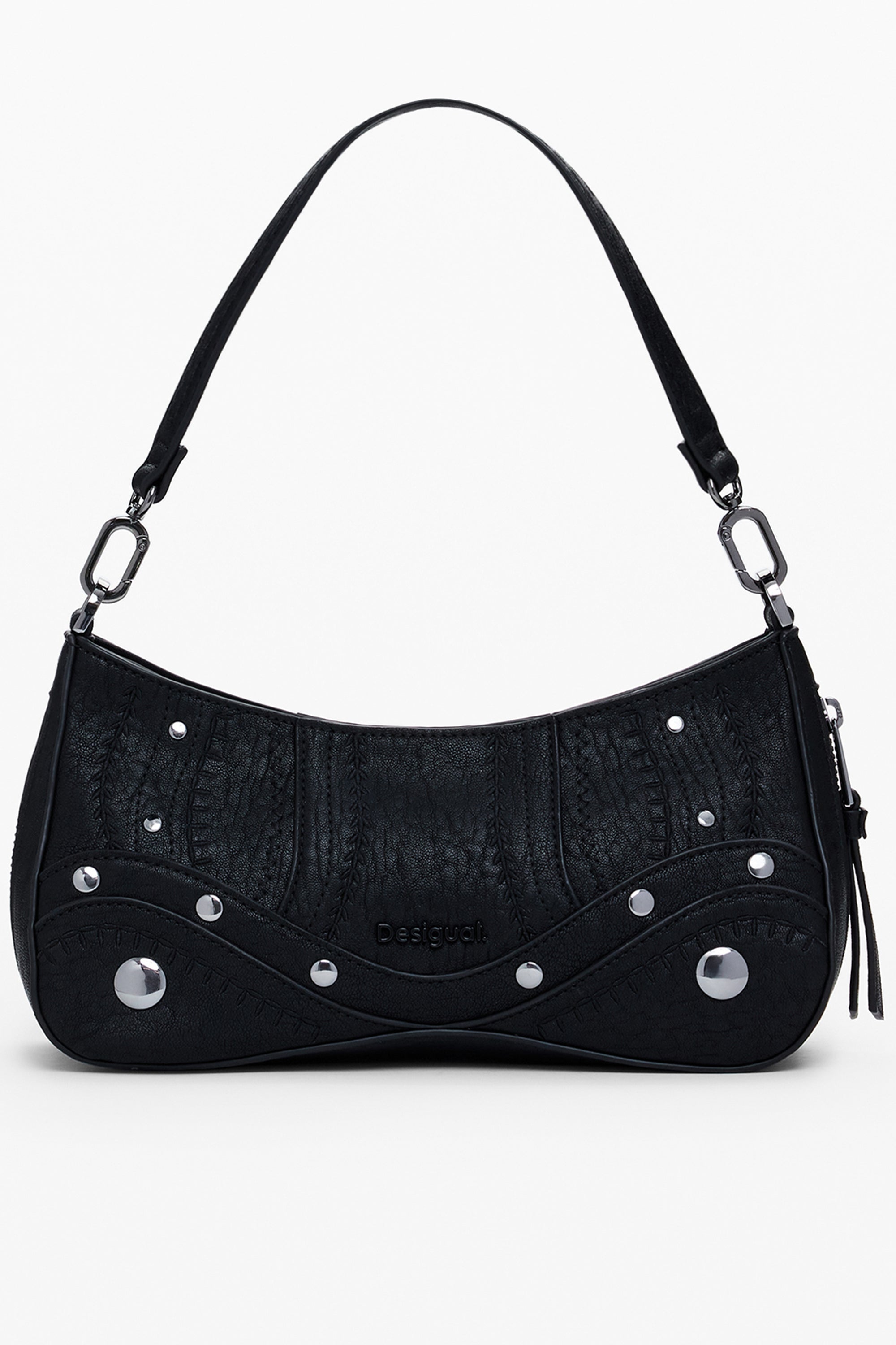 DESIGUAL Damen Tasche schwarz – Verstellbarer Schultergurt & Stickpatch-Details Schwarz Hauptbild