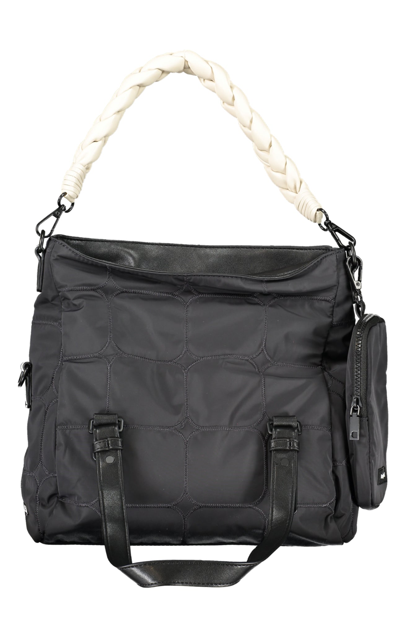 DESIGUAL Schwarze Damentasche – Stilvolle Handtasche für Damen mit abnehmbarem Schultergurt Schwarz