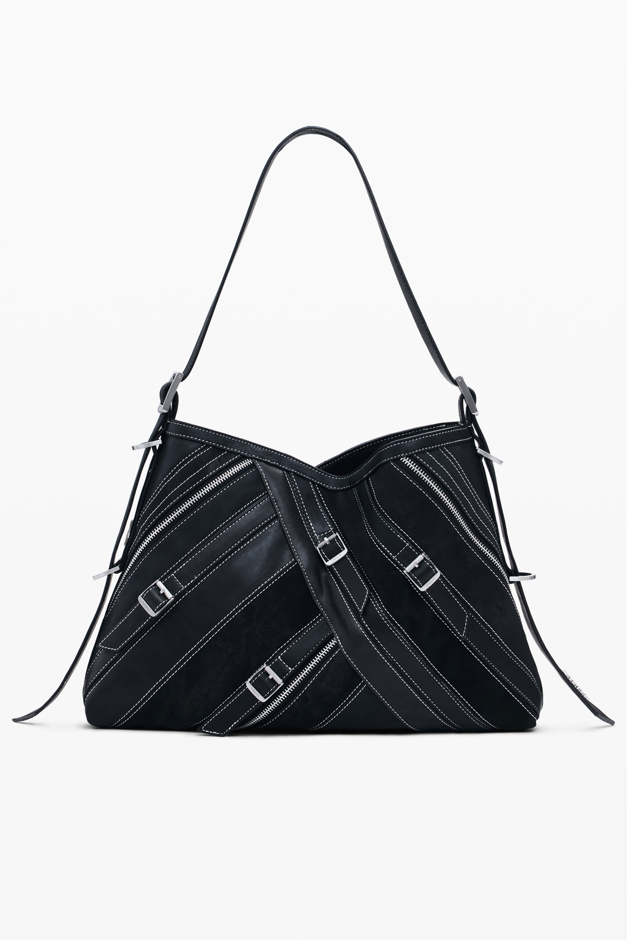 DESIGUAL Damen Tasche schwarz – Verstellbare Schultertasche mit Fibonacci Buxton Design Schwarz Hauptbild