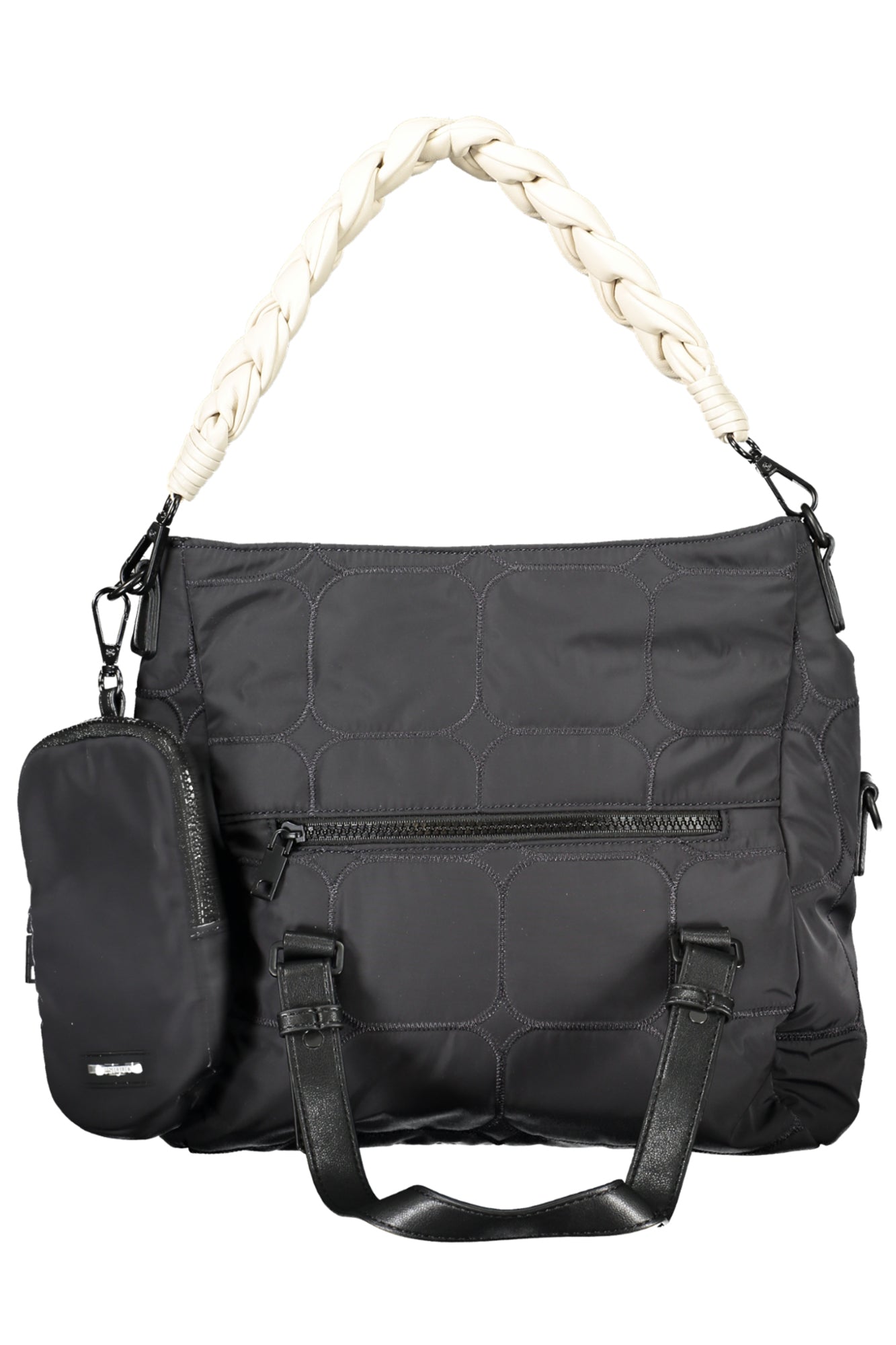 DESIGUAL Schwarze Damentasche – Stilvolle Handtasche für Damen mit abnehmbarem Schultergurt Schwarz