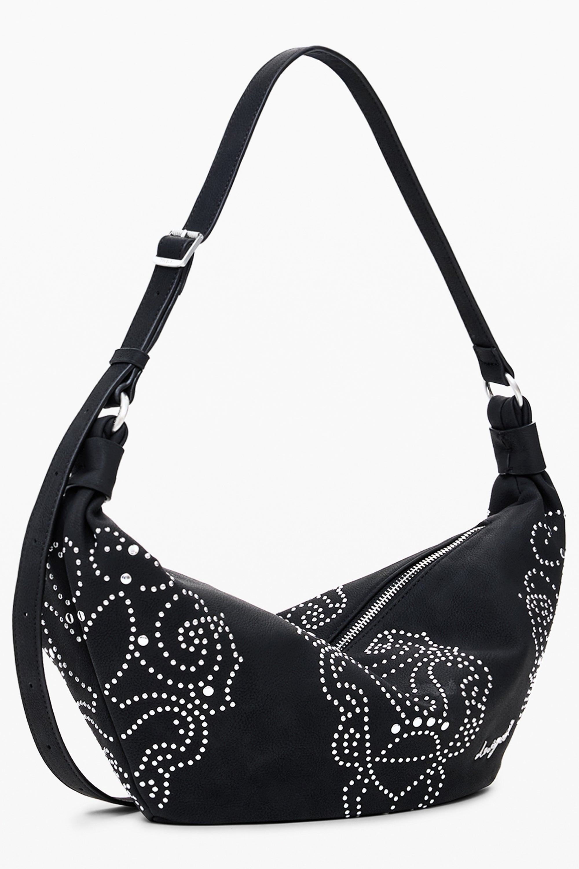 DESIGUAL Damen Tasche schwarz – Verstellbare Schultertasche mit Nieten-Details Zweitbild