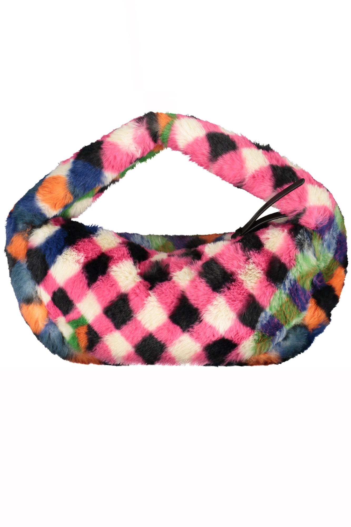 DESIGUAL Schwarze Damentasche – Plüschtasche mit verstellbarem Gurt | soulluna.de Zweitbild