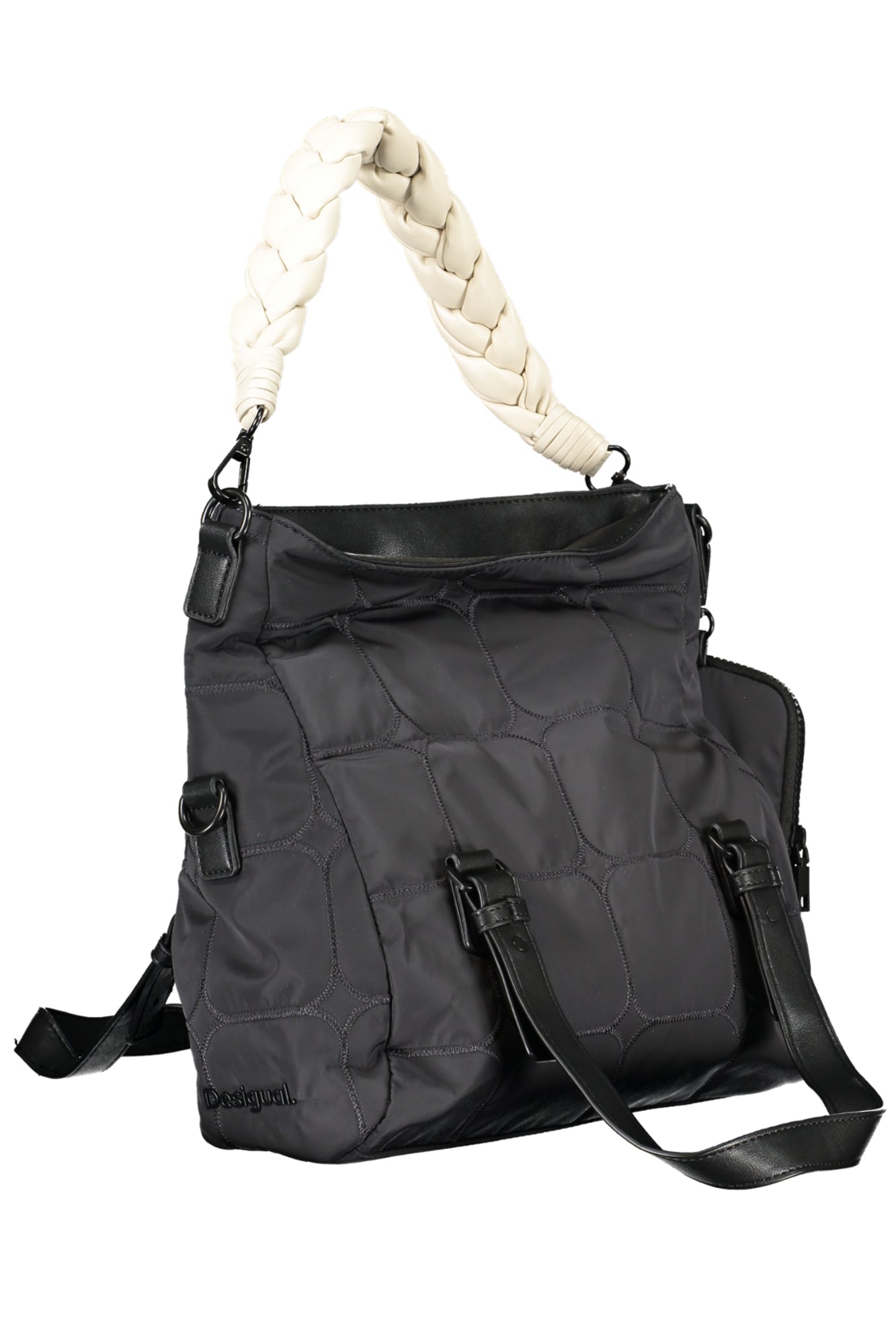 DESIGUAL Schwarze Damentasche – Stilvolle Handtasche für Damen mit abnehmbarem Schultergurt Schwarz