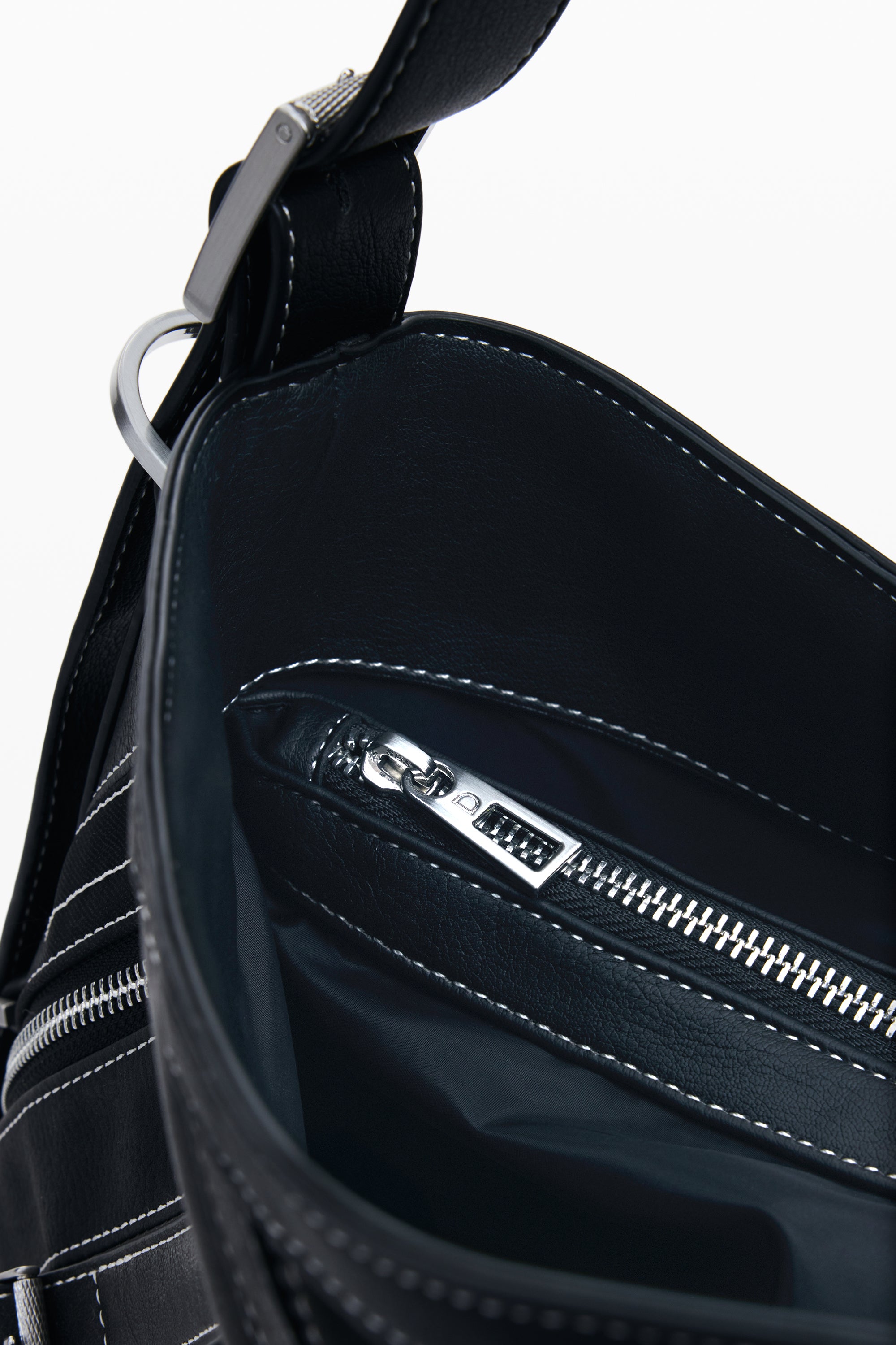 DESIGUAL Damen Tasche schwarz – Verstellbare Schultertasche mit Fibonacci Buxton Design Schwarz