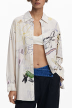 DESIGUAL DAMEN LANGARMSHIRT WEISS