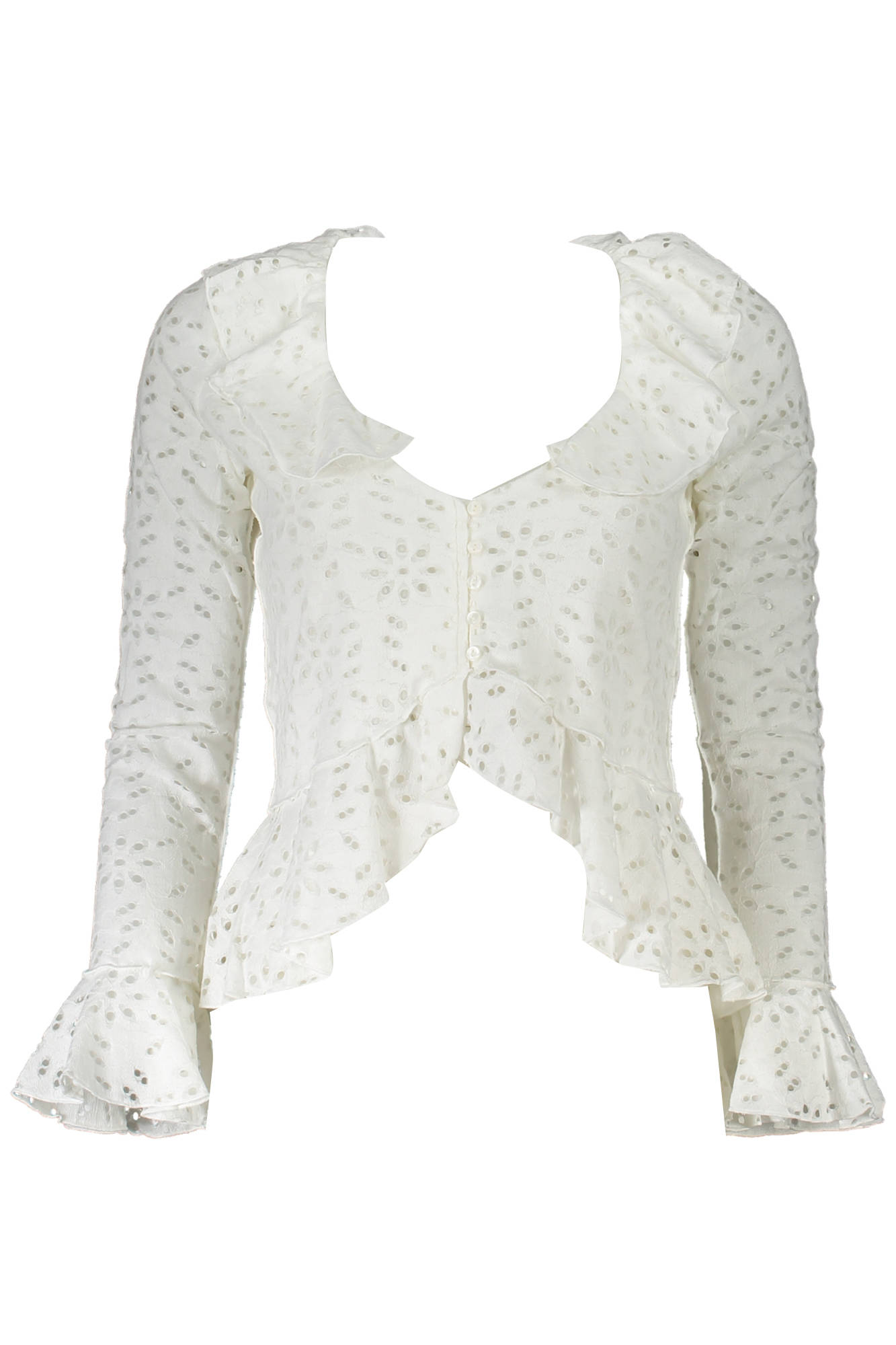 DESIGUAL Hemd Langarm Damen Weiß – V-Ausschnitt mit Kontrastdetails | soulluna.de Weiß