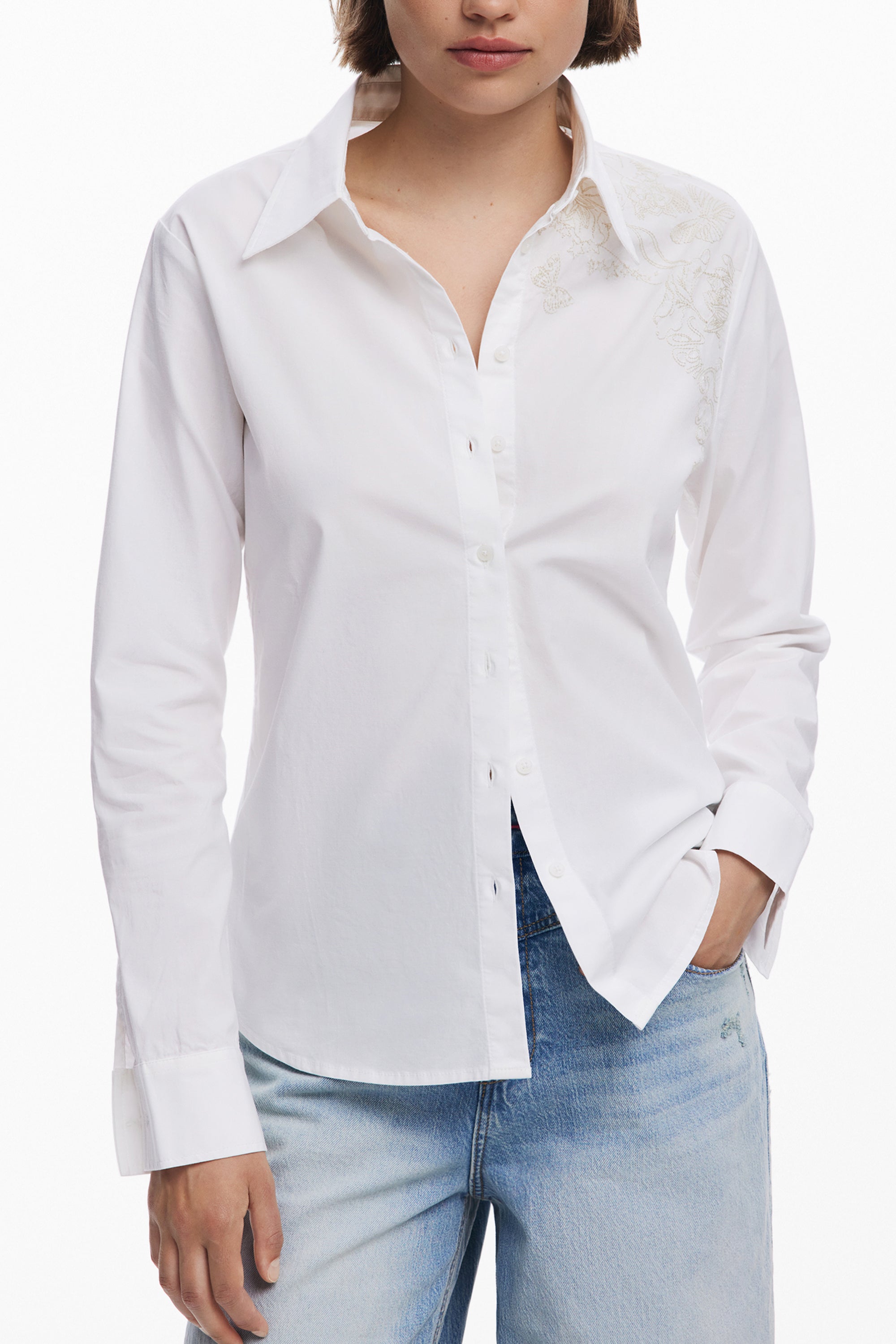 DESIGUAL DAMEN LANGARMSHIRT WEISS Hauptbild