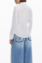 DESIGUAL DAMEN LANGARMSHIRT WEISS