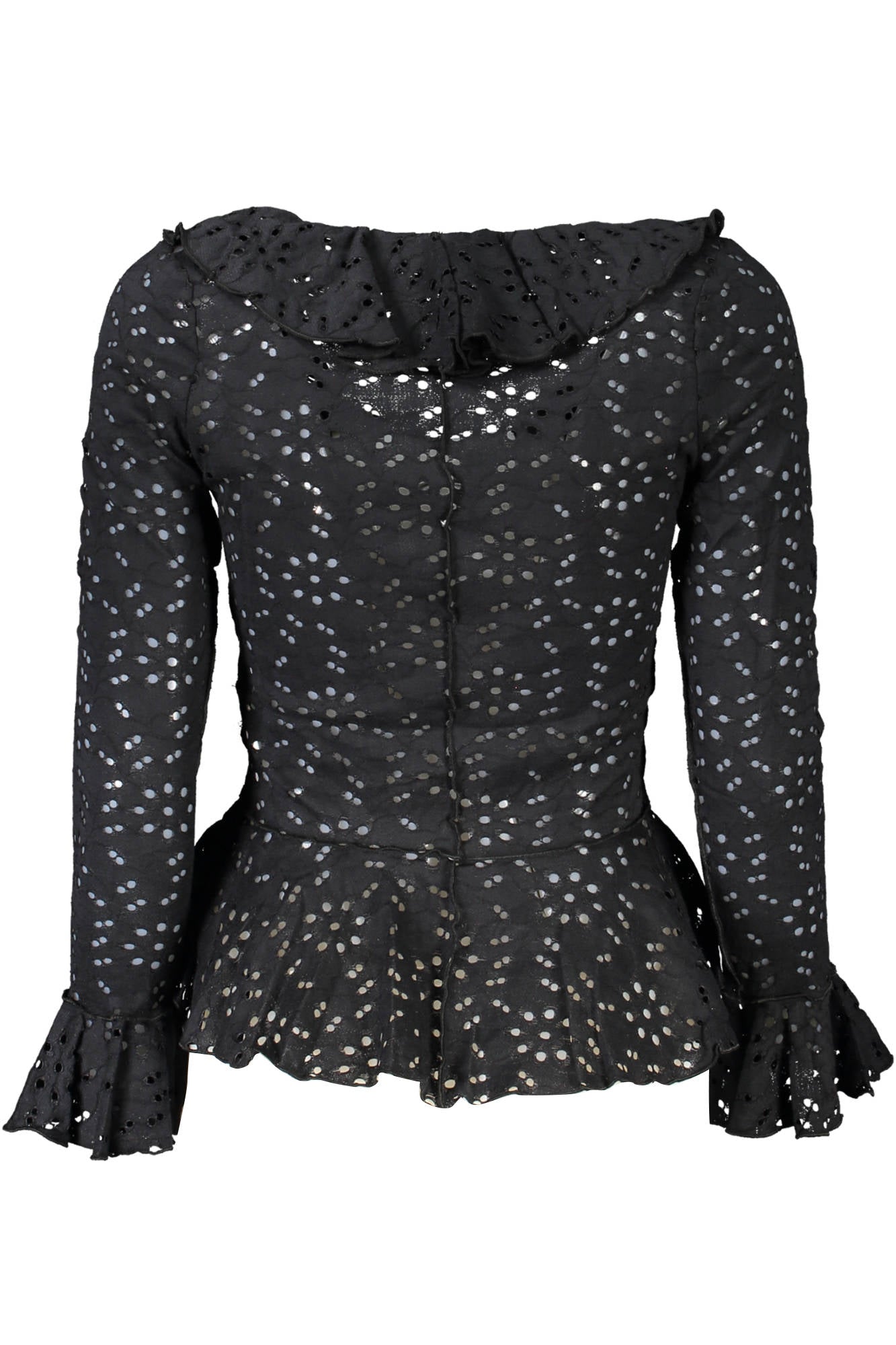 DESIGUAL Langarmshirt Damen Schwarz – Elastische Bluse mit V-Ausschnitt für Frühjahr/Sommer Zweitbild