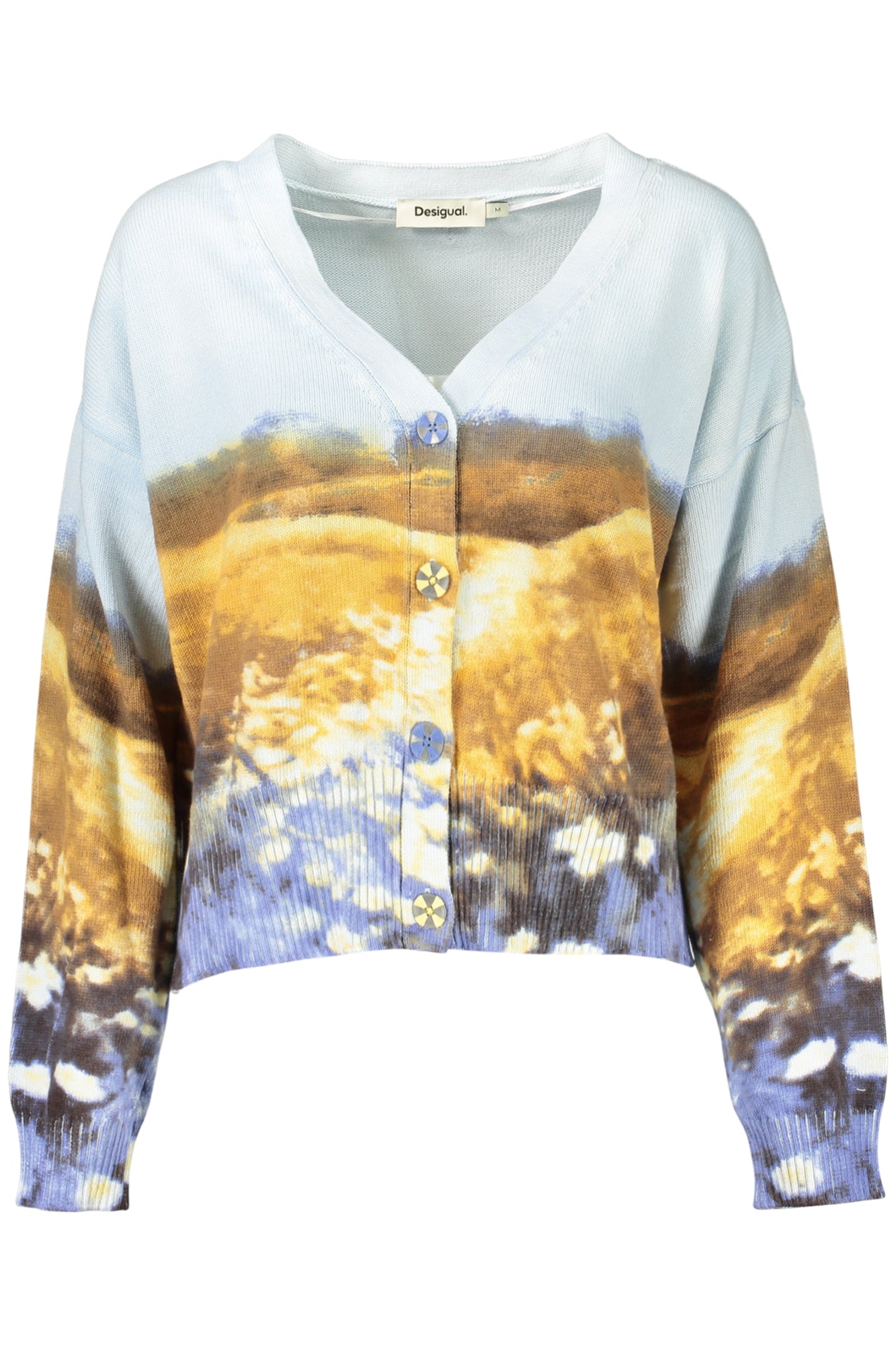DESIGUAL Damen Oberteile – Langärmlige Strickjacke Hellblau