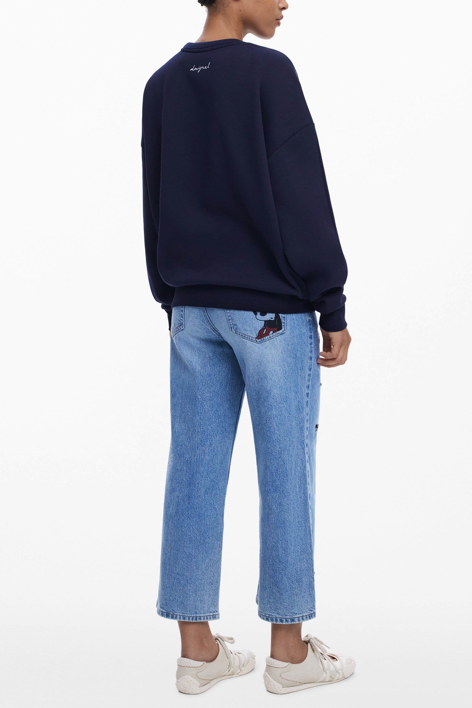 DESIGUAL Damen-Sweatshirt mit Reißverschluss Blau – Fantasy Mickey Print Blau