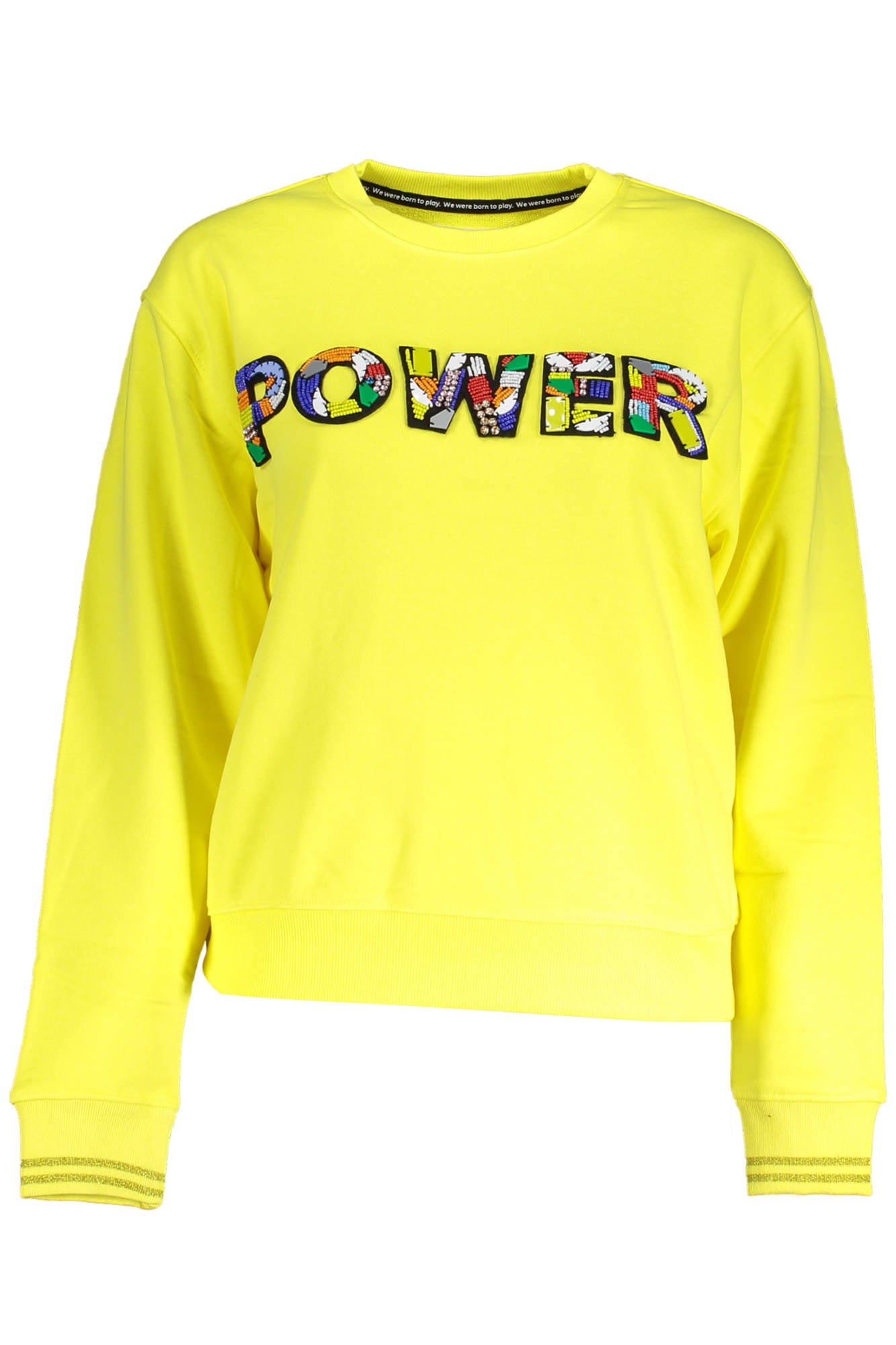 DESIGUAL Sweatshirt Damen Gelb – Rundhalsausschnitt mit Applikation für Frühjahr/Sommer Gelb