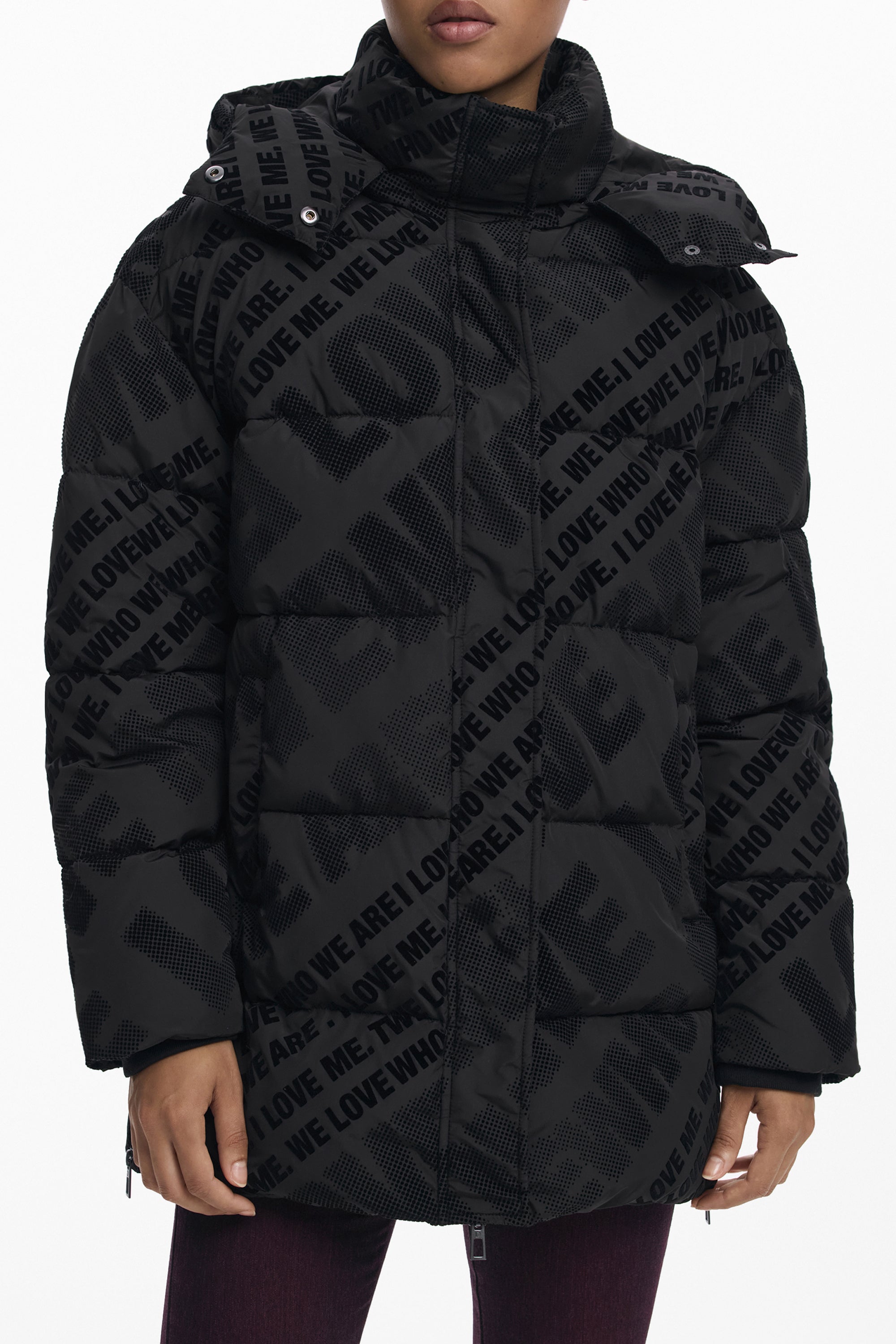 DESIGUAL Damenjacke Schwarz – Lagenlook mit abnehmbarer Kapuze | soulluna.de Schwarz