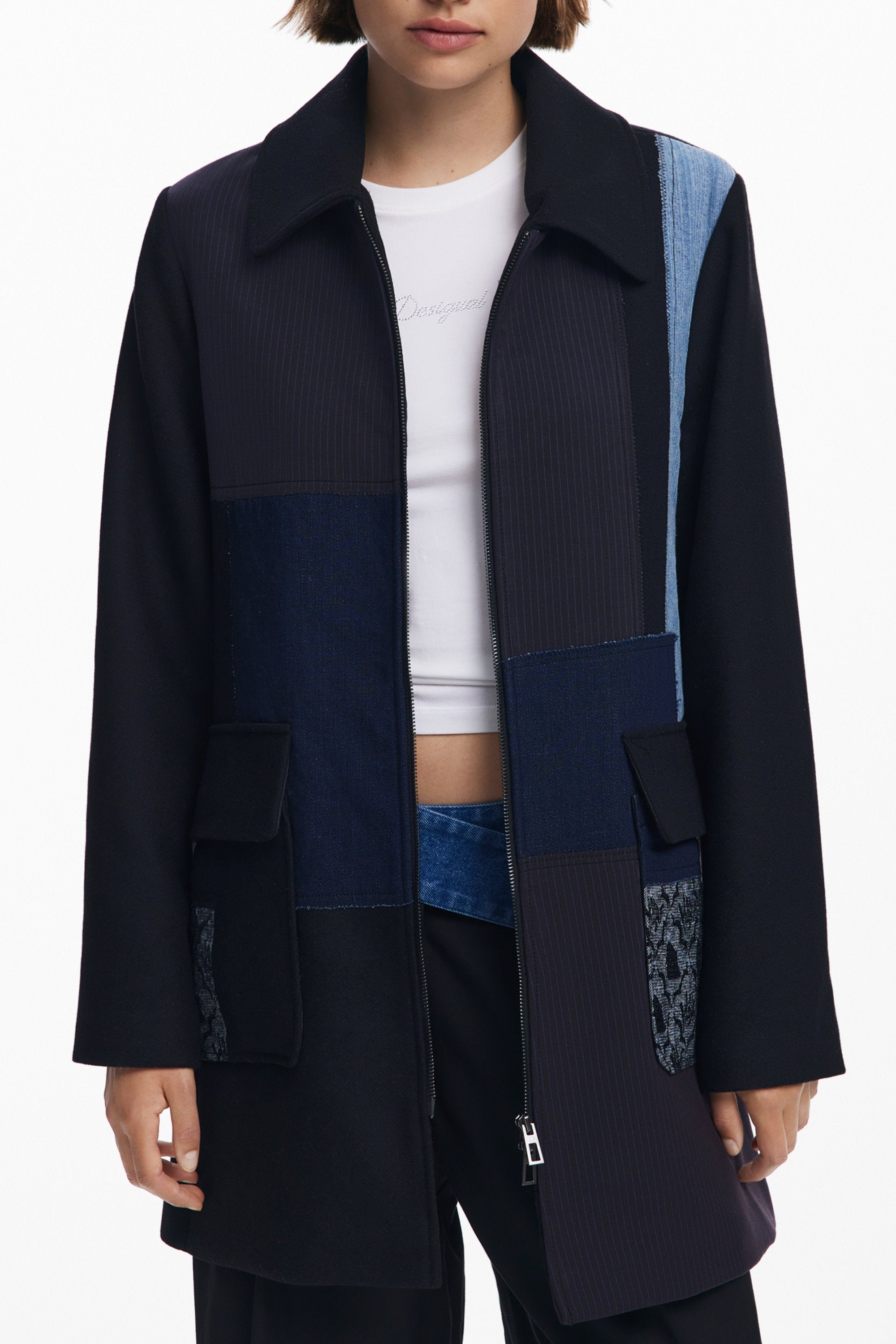 DESIGUAL Damenjacke Schwarz – Modische Langarmjacke für Herbst/Winter | soulluna.de Schwarz Hauptbild