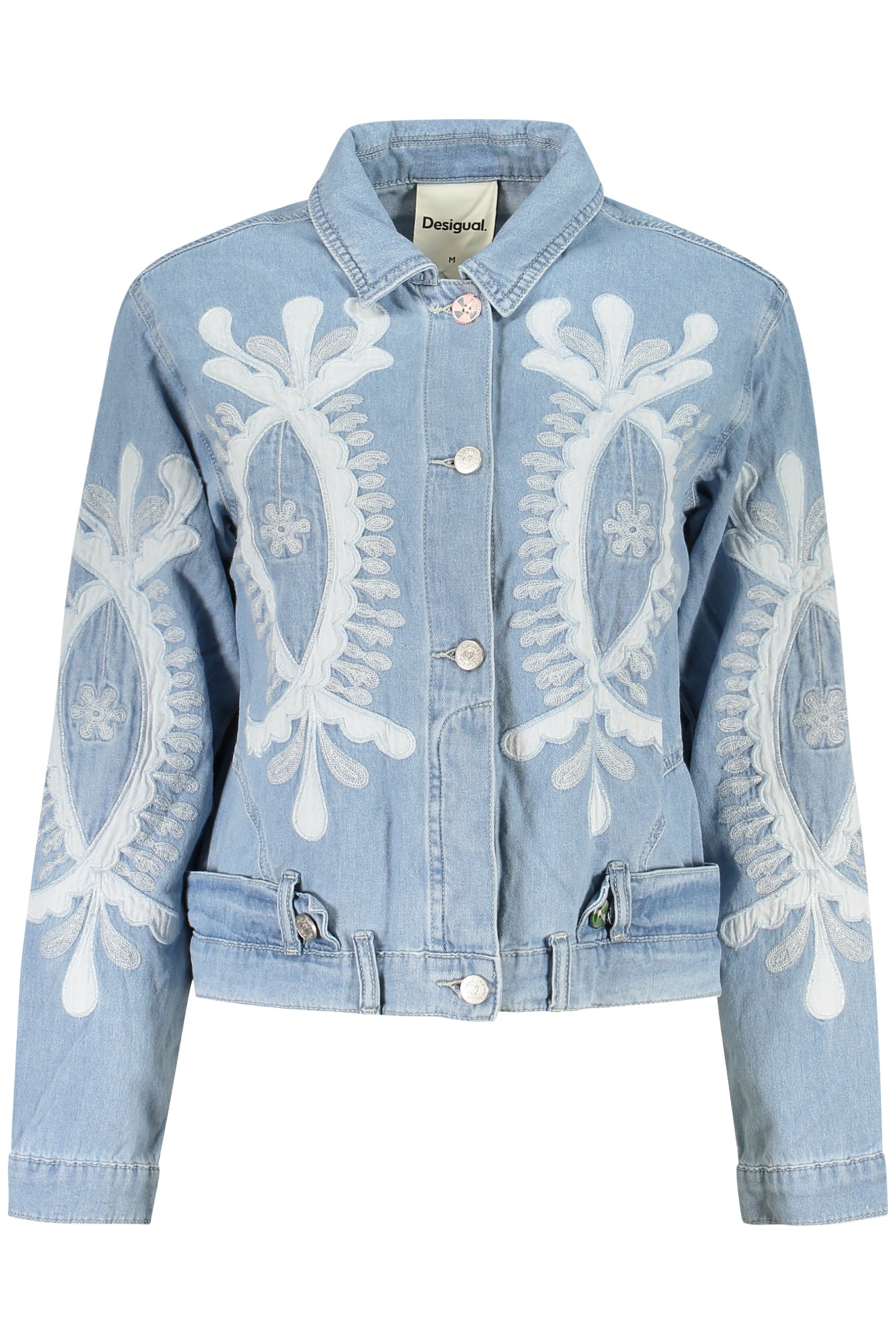 DESIGUAL Damen-Jeansjacke Blau – Mit Stickerei & Bordüre | Frühlingsjacke Hellblau Hauptbild