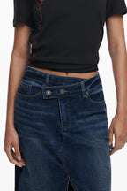 DESIGUAL DAMEN-LONGUETTE-ROCK BLAU