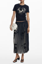 DESIGUAL DAMEN LANGER ROCK SCHWARZ