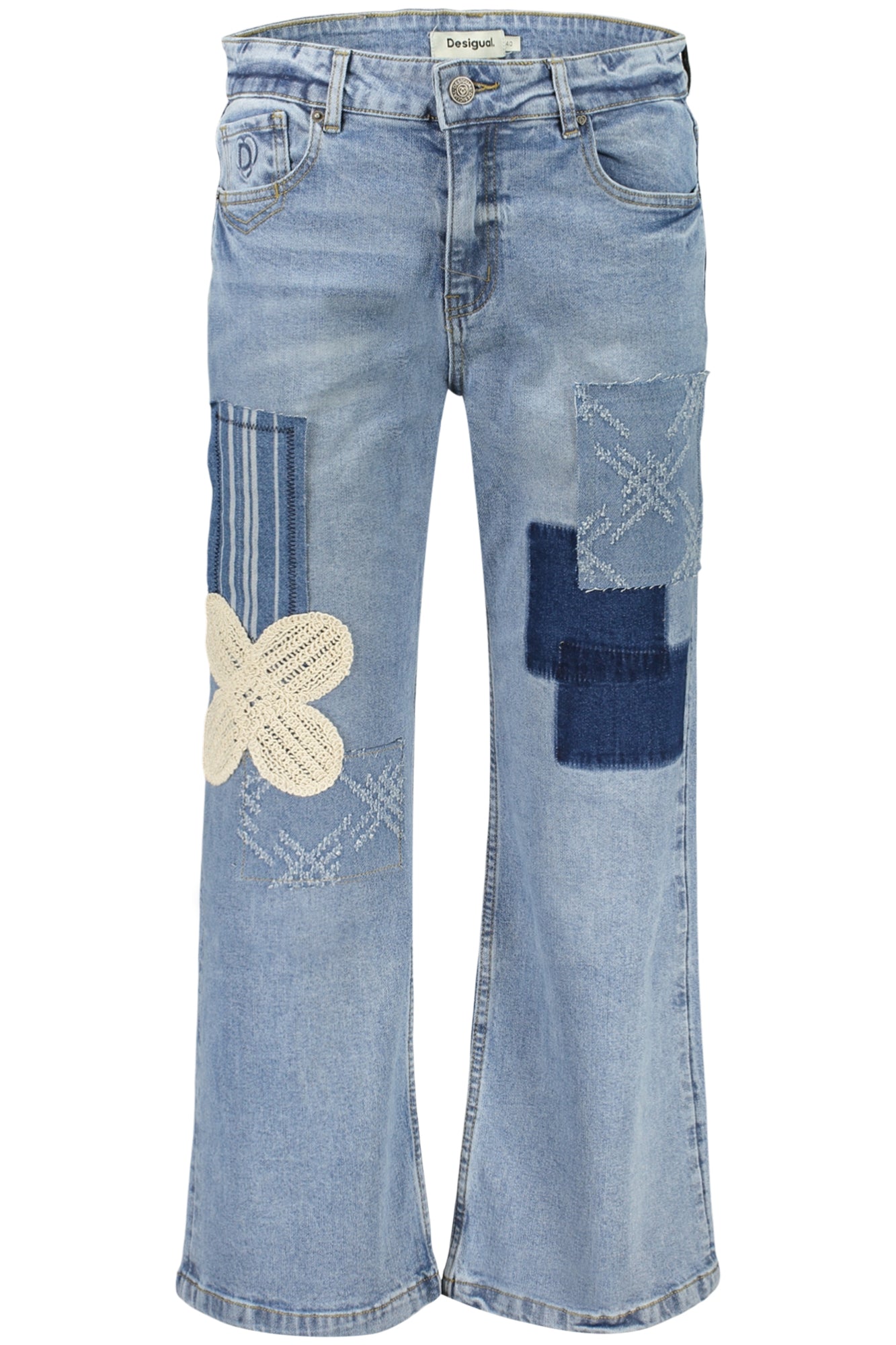 DESIGUAL Damen Jeans – mit Reißverschluss online kaufen Hellblau