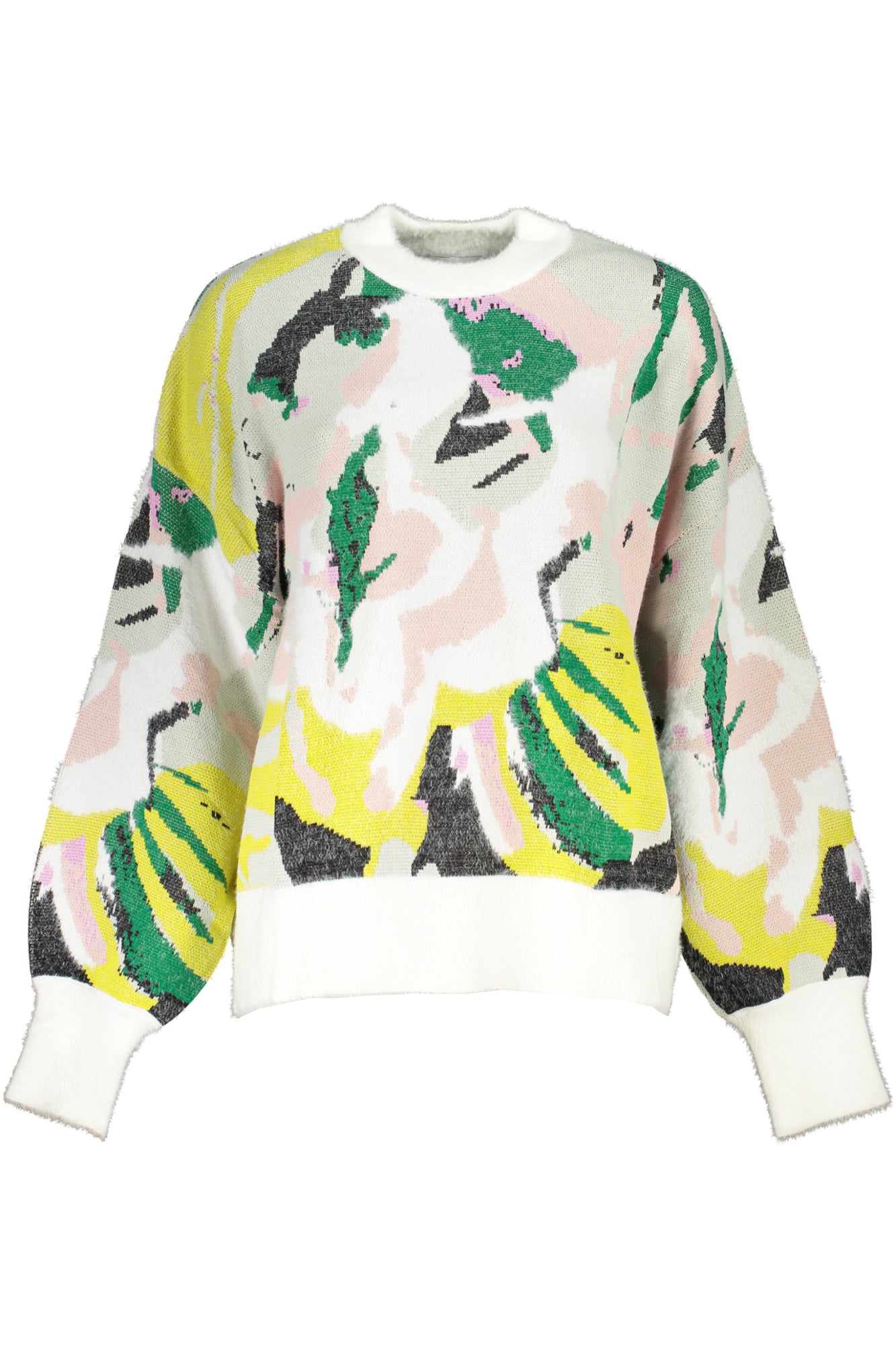 DESIGUAL Damenpullover Weiß – Langärmliger Winterpullover mit Kontrastdetails Weiß Hauptbild