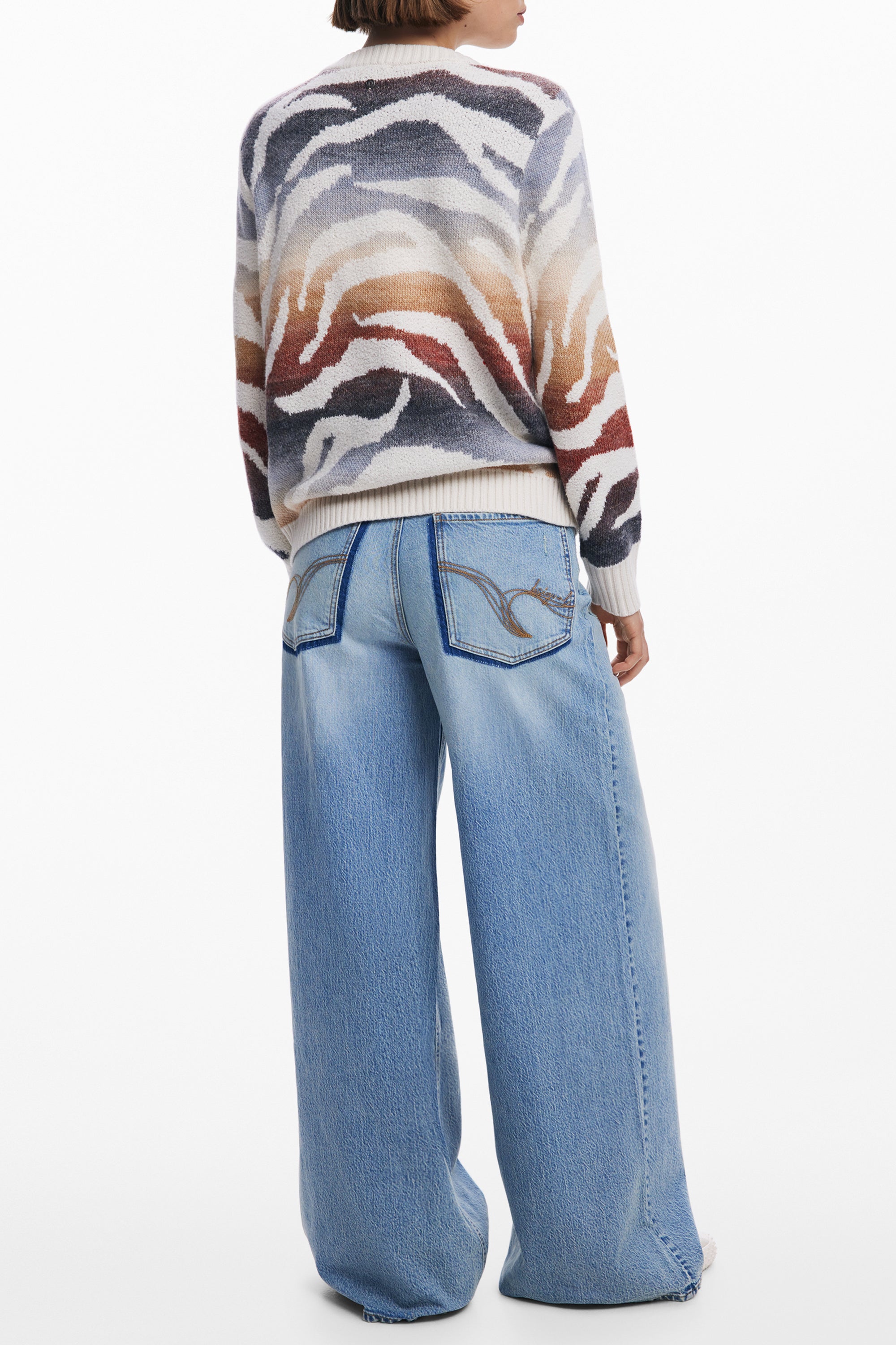 DESIGUAL WEISSER PULLOVER FÜR DAMEN Zweitbild