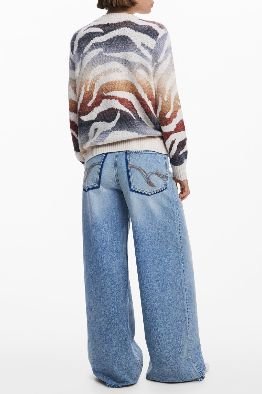 DESIGUAL WEISSER PULLOVER FÜR DAMEN