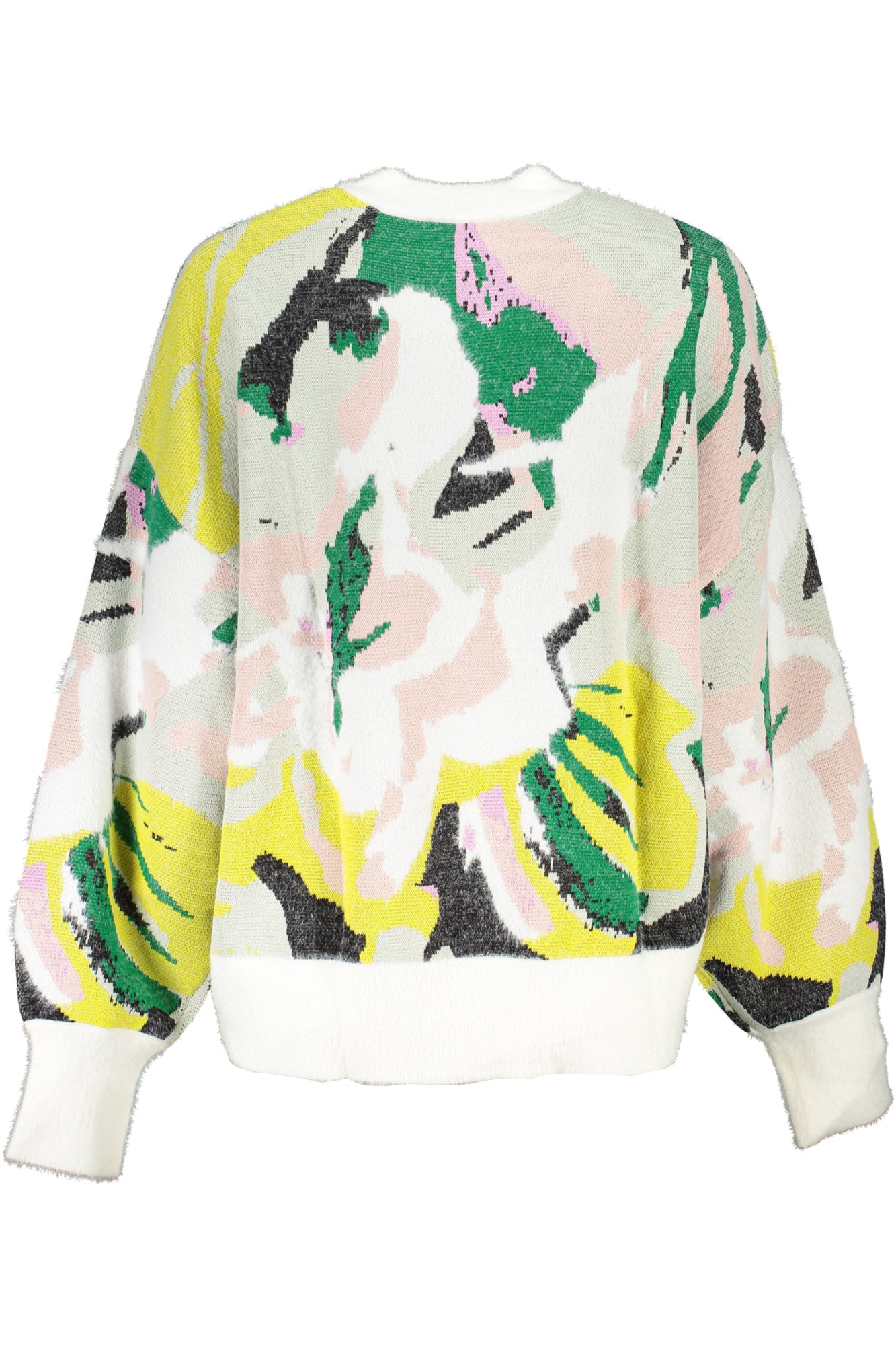 DESIGUAL Damenpullover Weiß – Langärmliger Winterpullover mit Kontrastdetails Weiß