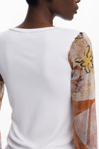 DESIGUAL DAMEN WEISSER PULLOVER