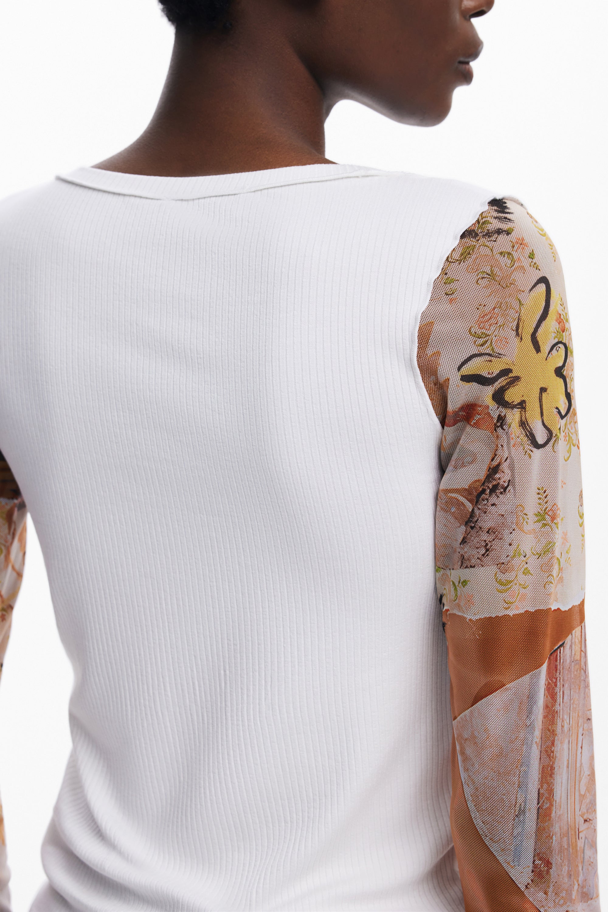 DESIGUAL DAMEN WEISSER PULLOVER