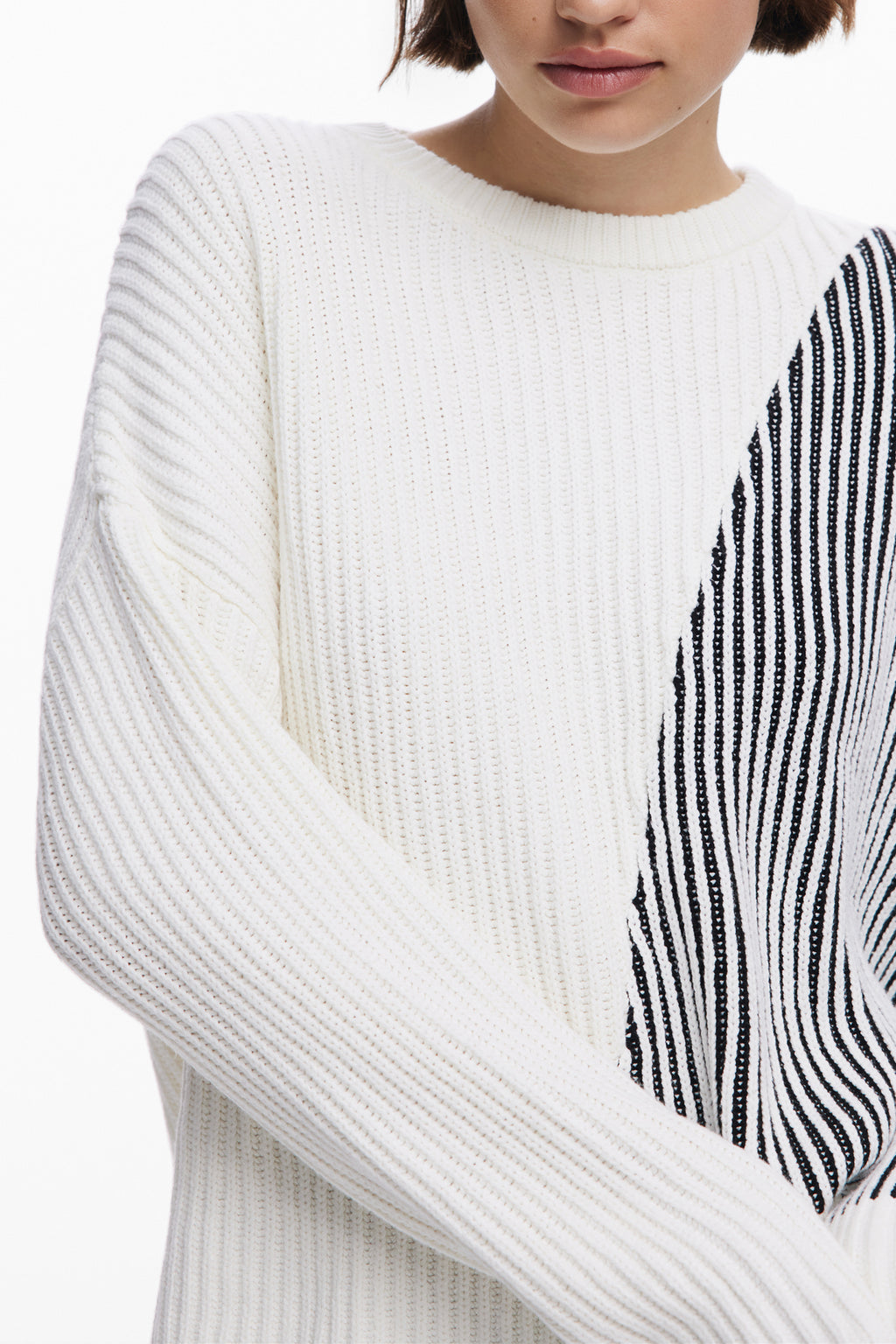 DESIGUAL DAMEN WEISSER PULLOVER