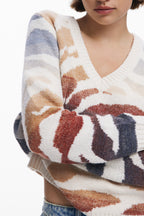 DESIGUAL WEISSER PULLOVER FÜR DAMEN