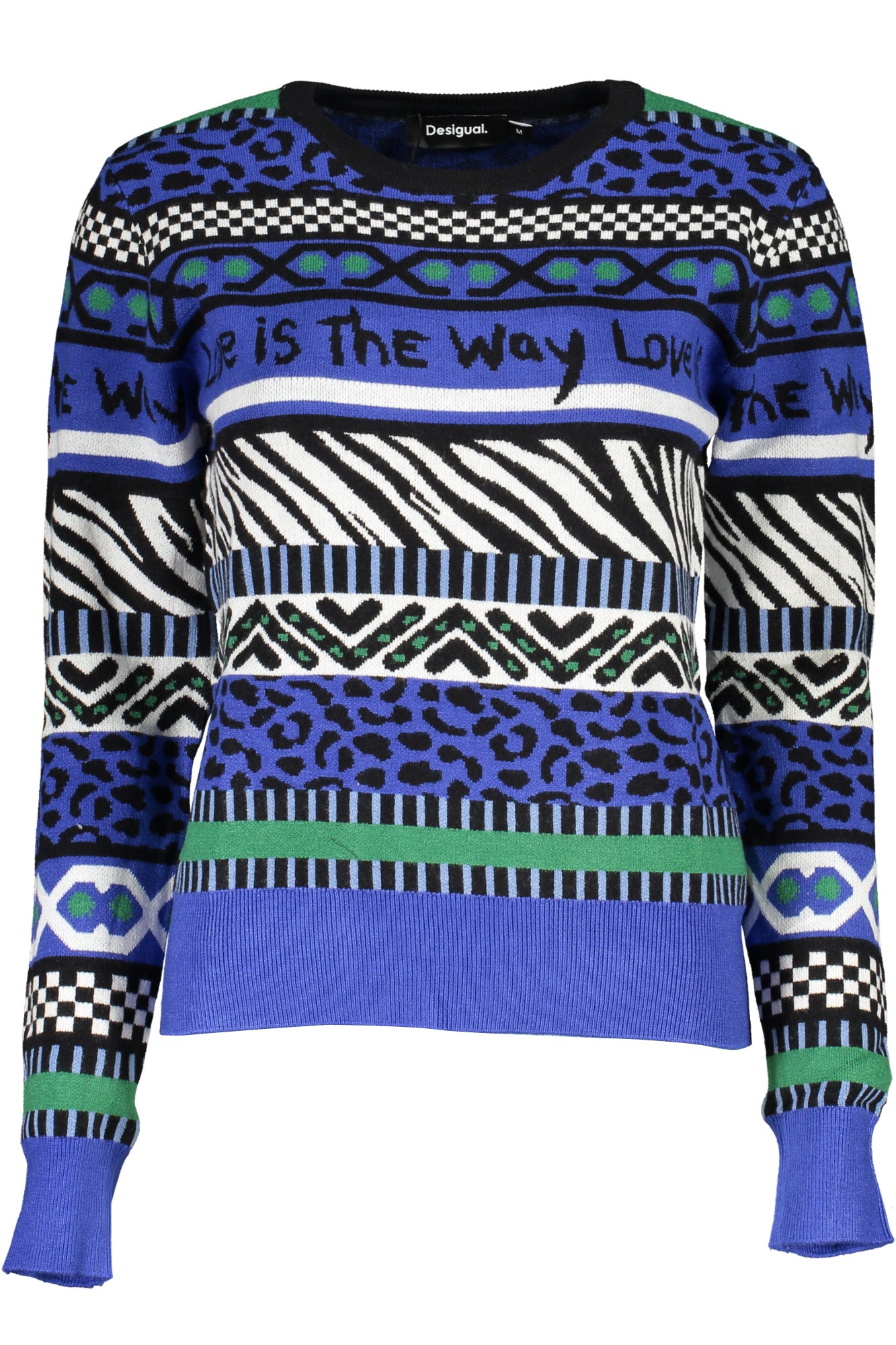 DESIGUAL Damenpullover blau – Langärmliger Rundhals-Pullover für Herbst/Winter Blau