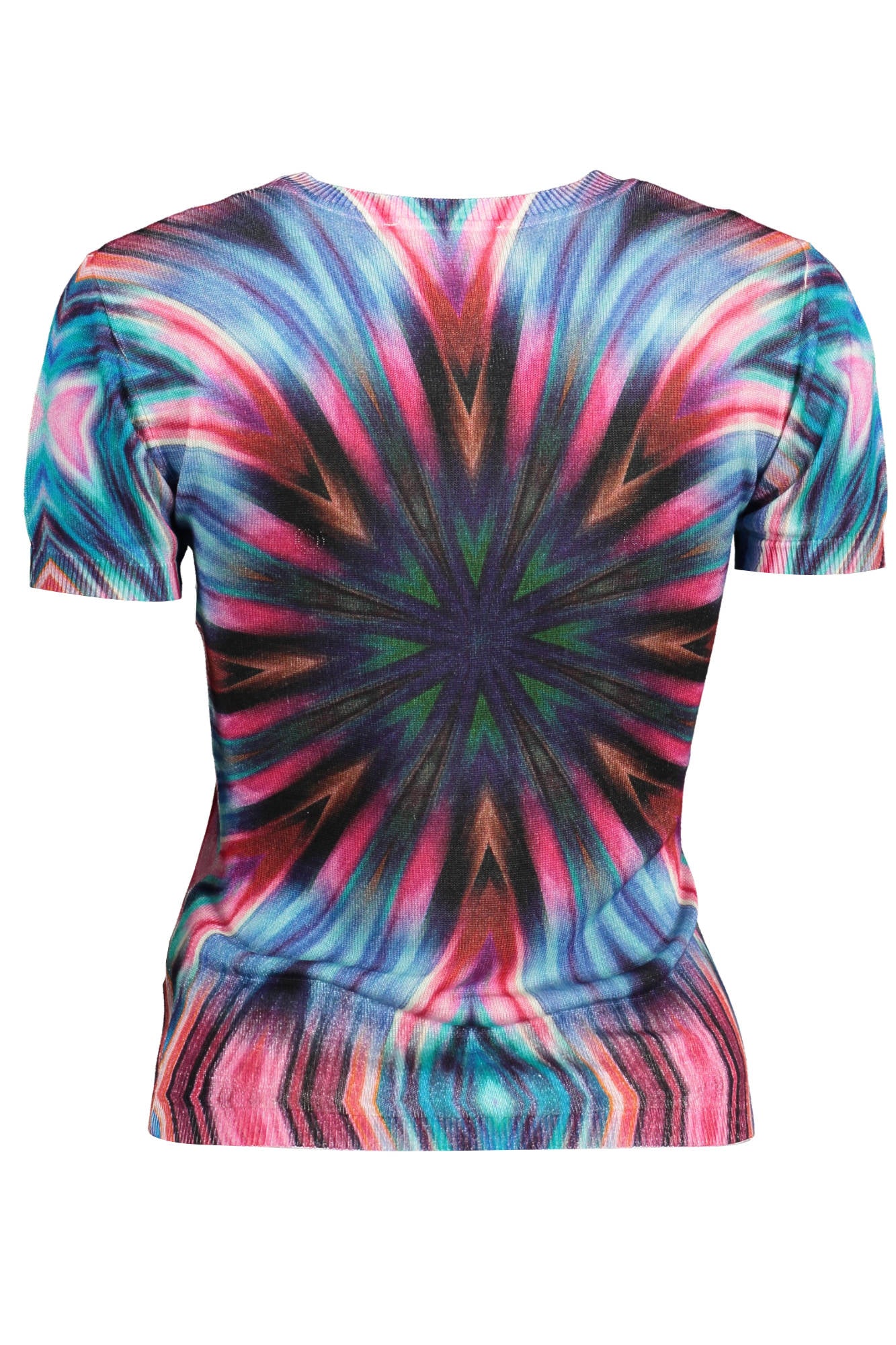 DESIGUAL Damen Pullover Blau – Kurzarm-Shirt mit Kontrastdetails für den Sommer Blau