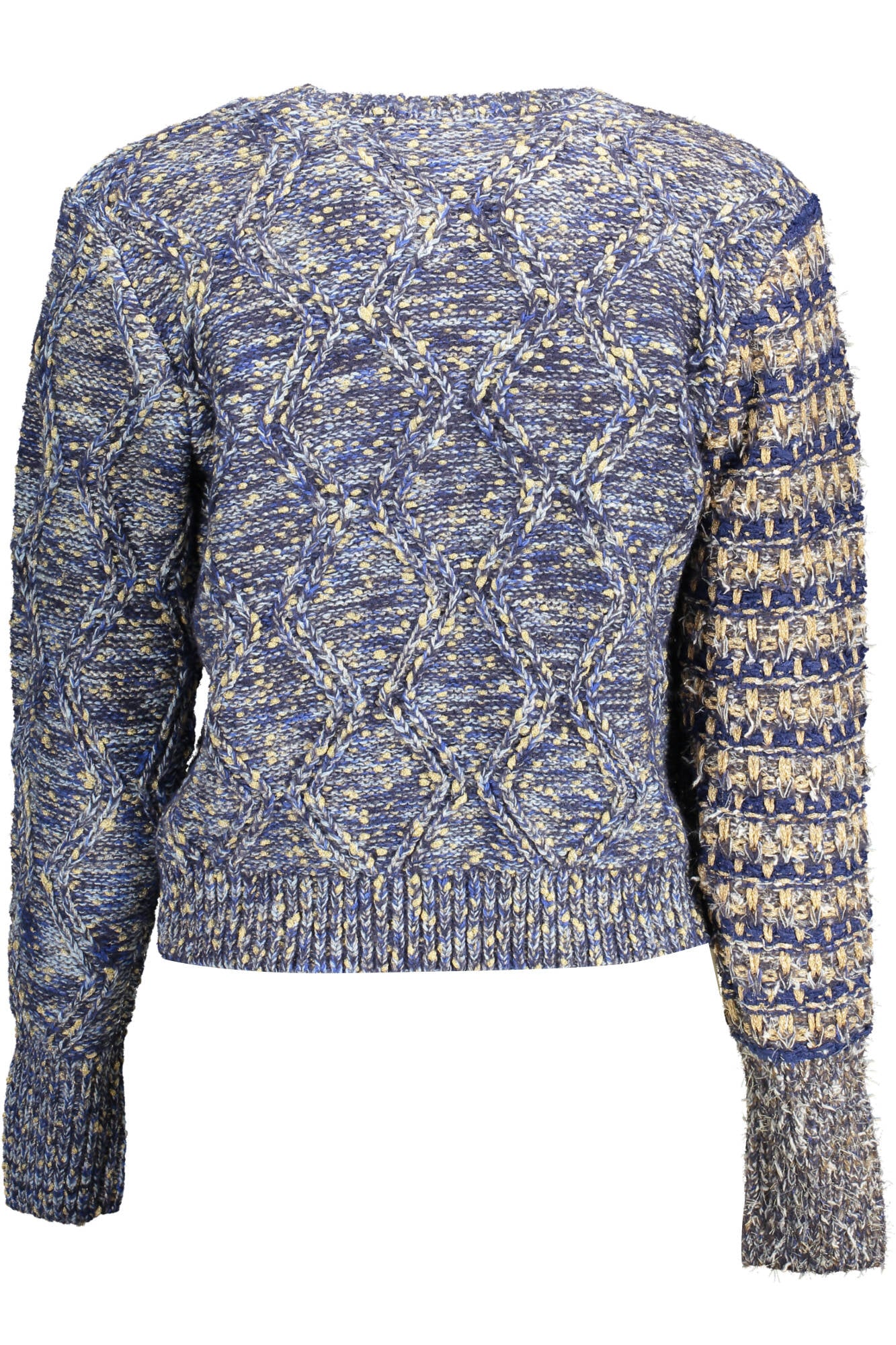 DESIGUAL Pullover Damen – Blauer Langarm-Pullover mit Kontrastdetails für Herbst/Winter Blau