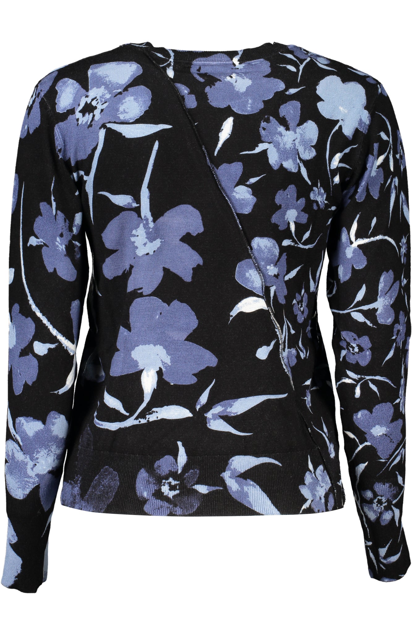 DESIGUAL Damenpullover schwarz – Langärmliger Rundhals-Pullover mit Kontrastdetails Schwarz