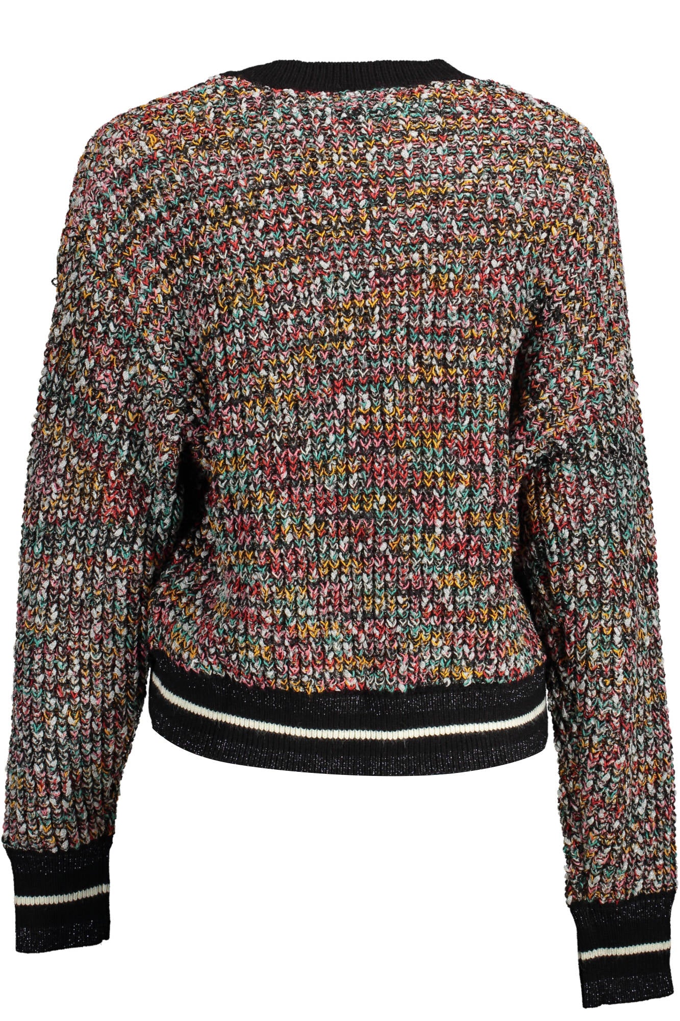 DESIGUAL Pullover Damen Schwarz – Langarmshirt mit Kontrastdetails für Herbst/Winter Schwarz