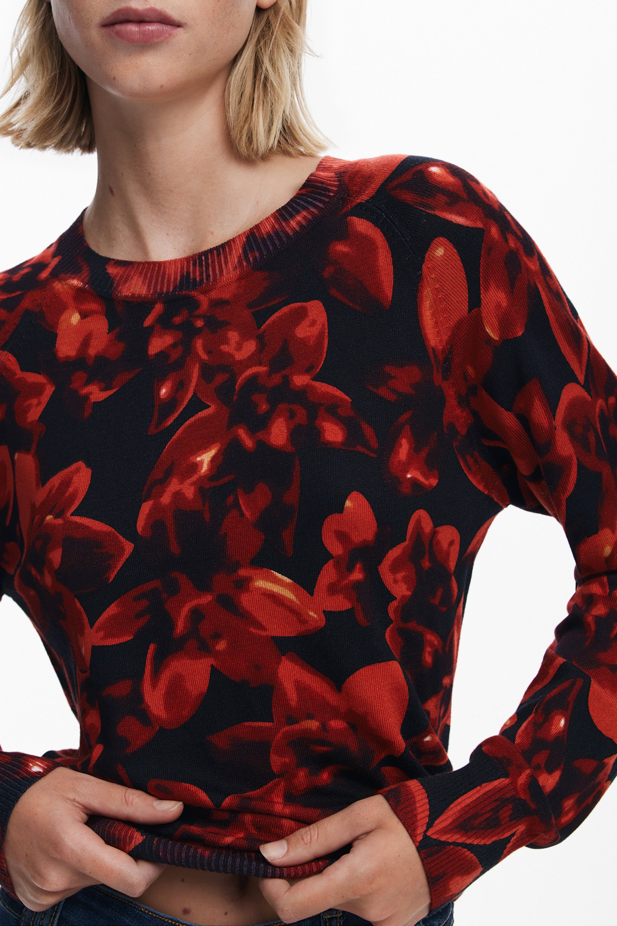 DESIGUAL DAMEN SCHWARZER PULLOVER