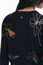 DESIGUAL DAMEN SCHWARZER PULLOVER