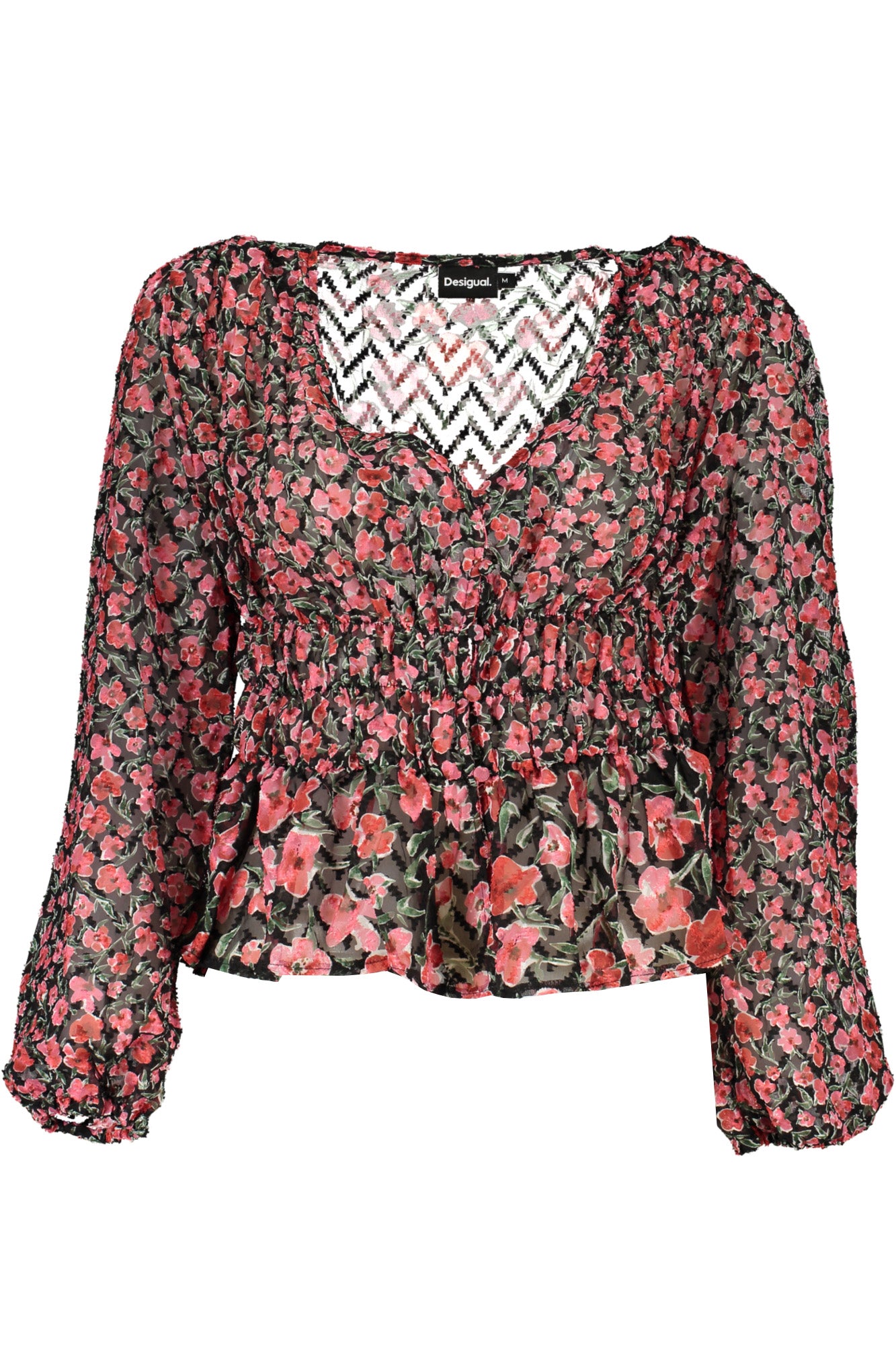 DESIGUAL Damenpullover Rosa – V-Ausschnitt Langarm für Frühling/Sommer | soulluna.de Rosa Hauptbild
