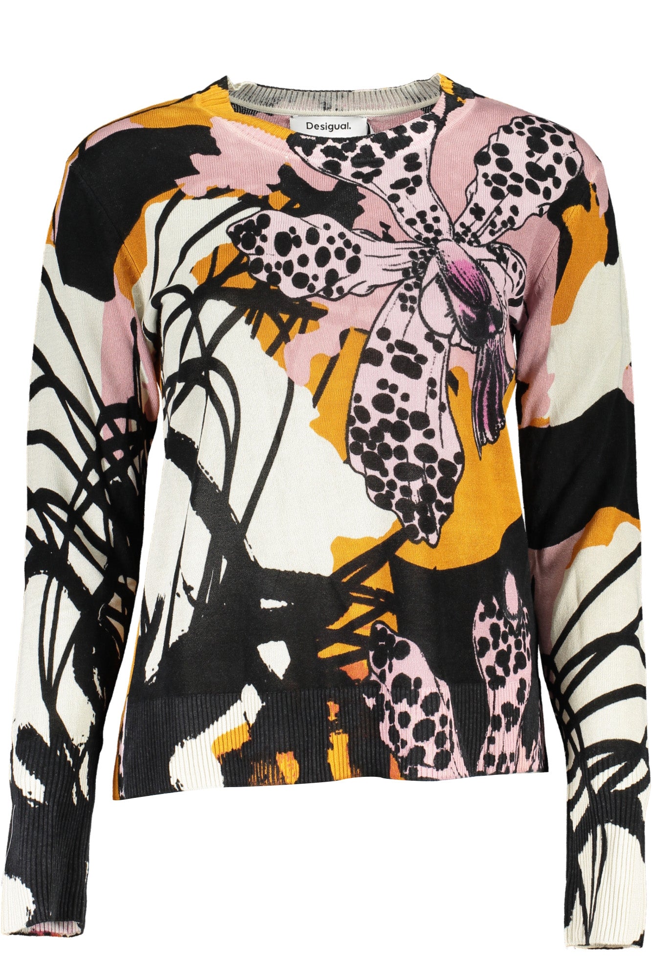 DESIGUAL Damenpullover Rosa – Langarm Pullover mit Muster für Frühling/Sommer Rosa Hauptbild