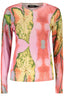 DESIGUAL Damen-Puff in Rosa – Langärmliges T-Shirt mit Blattmuster für Frühjahr/Sommer Rosa
