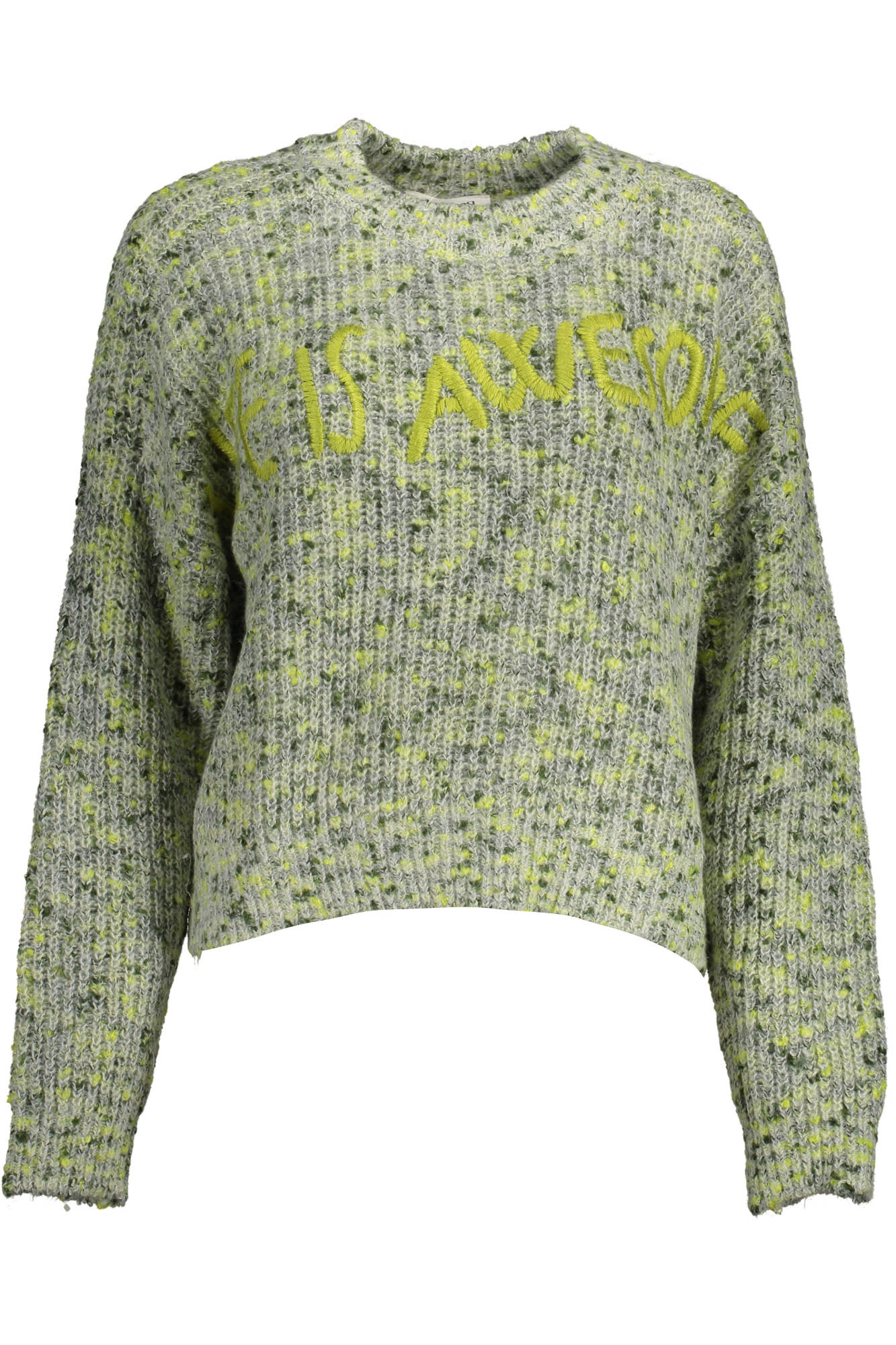 DESIGUAL Damenpullover Grün – Langarmshirt mit Stickerei für Herbst/Winter | soulluna.de Grün